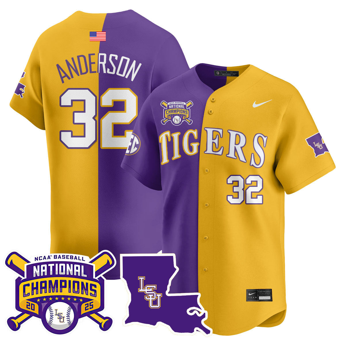 Women's LSU Tigers 2025 World Series Champions Limited Jersey - All Stitched