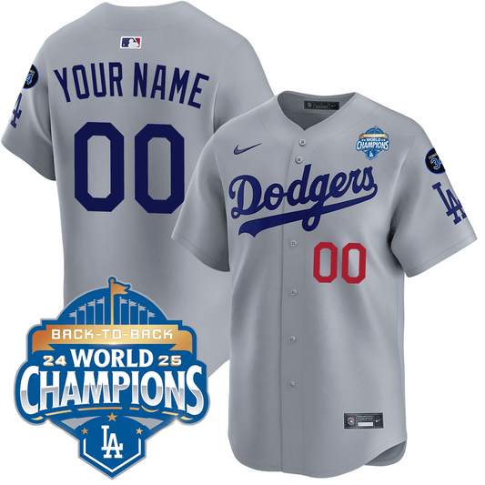 Custom Gender/Name Dodgers 2025 World Series - Back To Back Champions Vapor Premier Limited Jersey V2 - All Stitched