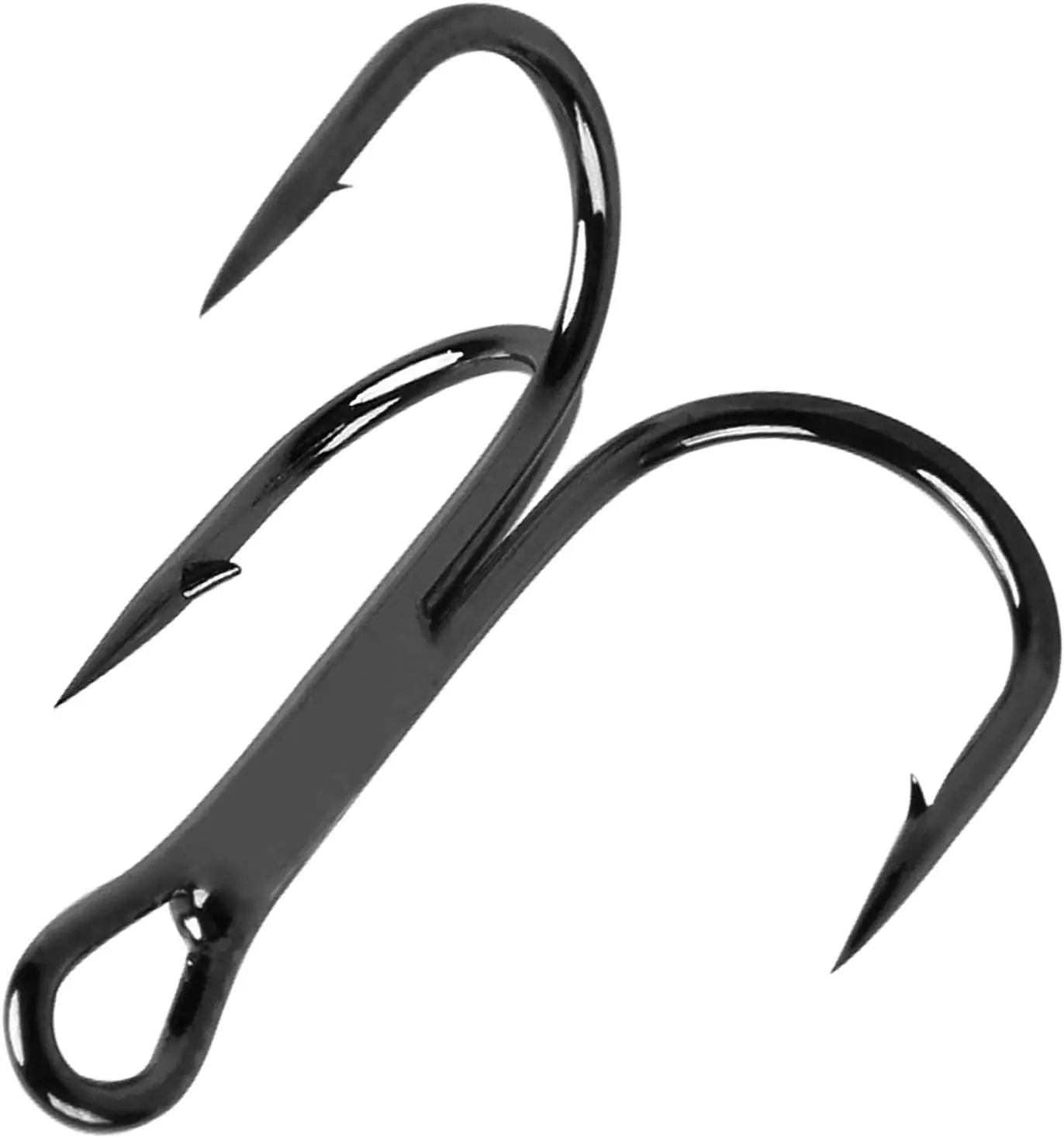 100pcs Treble Fishing Hooks – High-Carbon Steel Saltwater Fishhooks with High Strength, Sizes 1/0#–14#