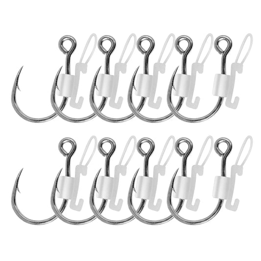 10pcs Luminous Live Shrimp Hooks – Metal Barbed Carbon Steel Fishing Hooks for Bait Fixing and Accessories