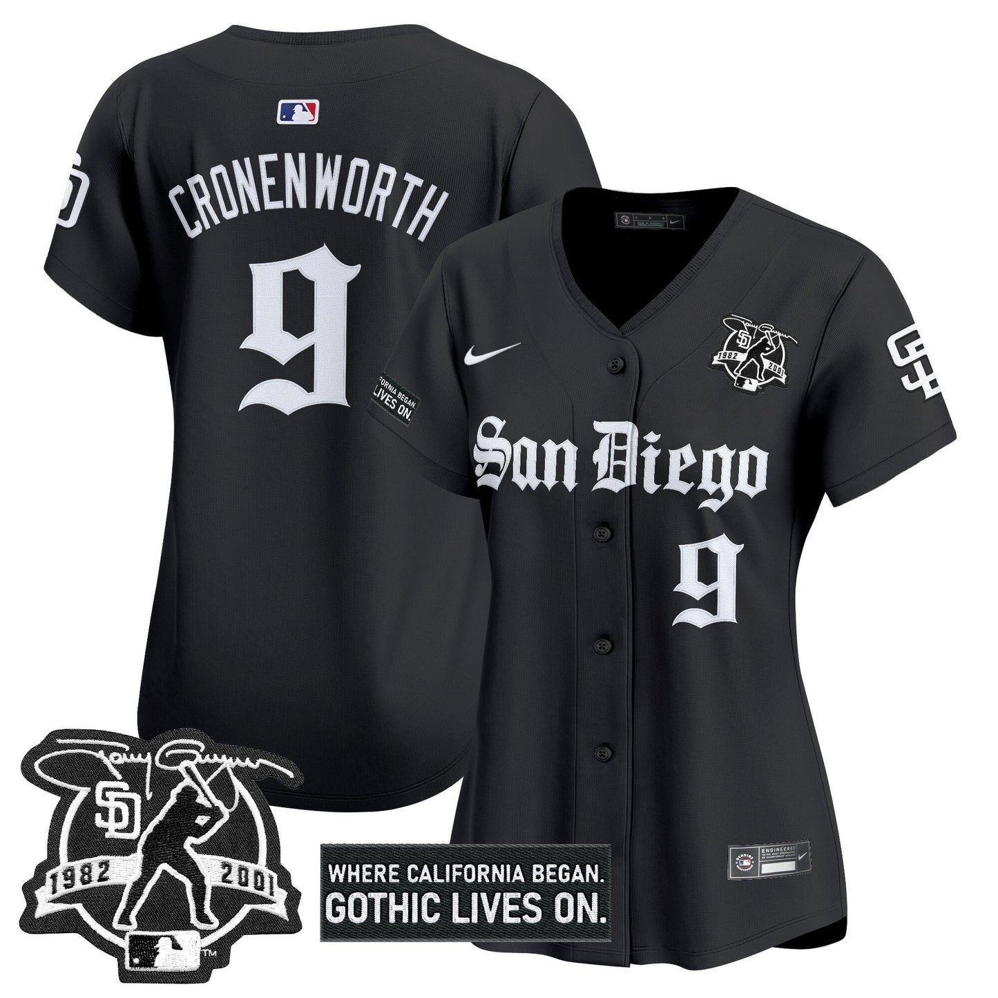 Women's San Diego Padres 'Gothic Edition' Vapor Premier Limited Jersey - All Stitched
