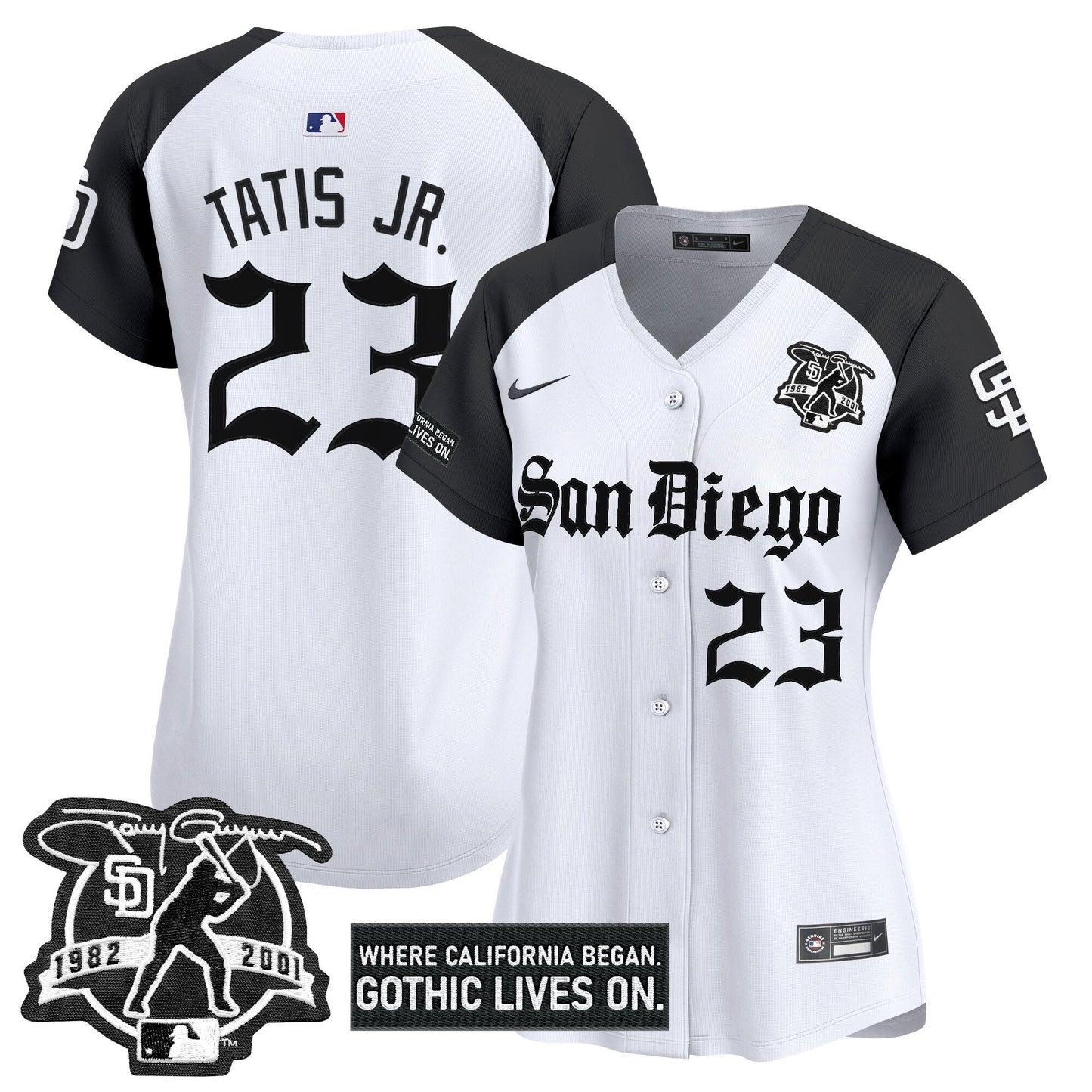 Women's San Diego Padres 'Gothic Edition' Vapor Premier Limited Jersey - All Stitched