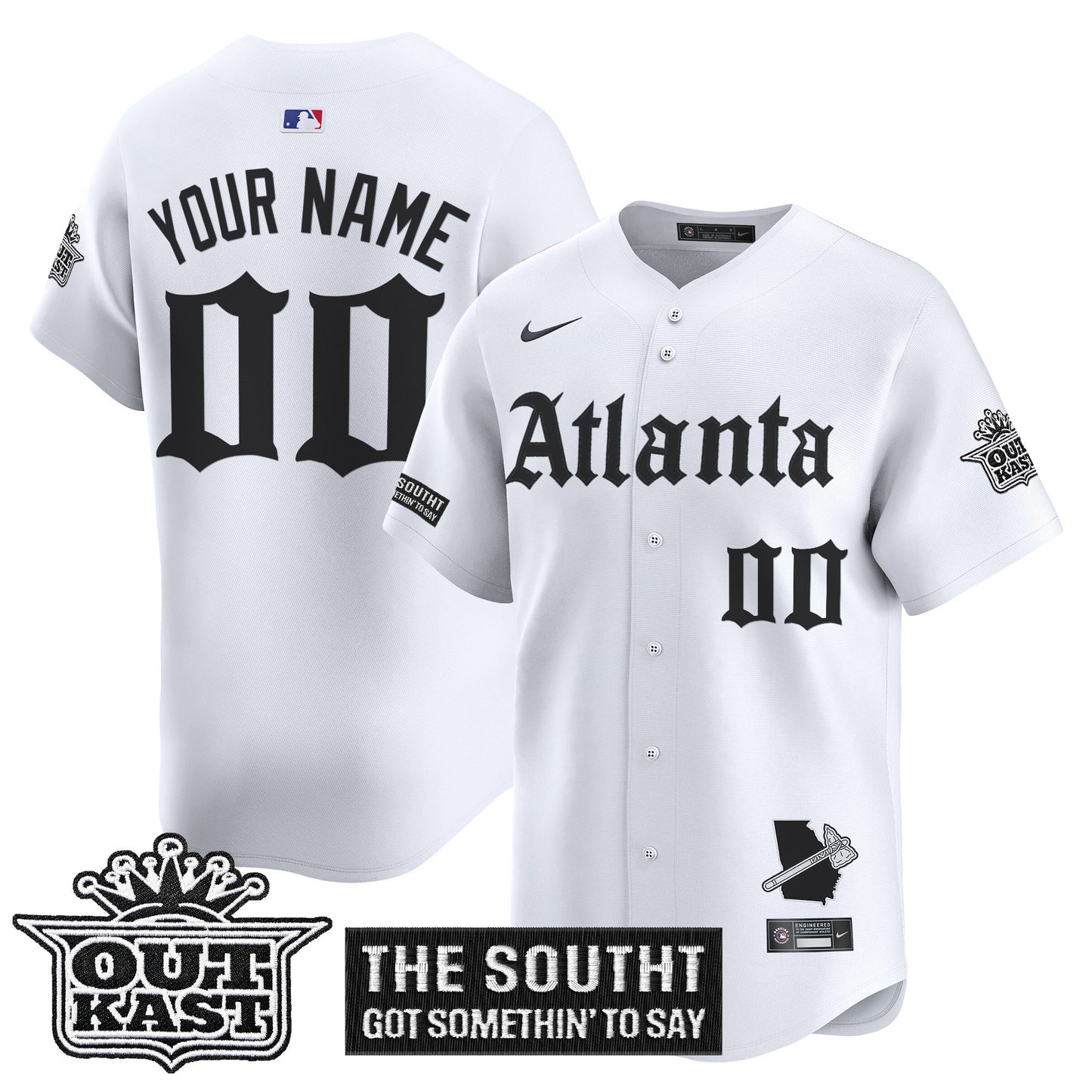Atlanta Braves 'Gothic South x Outkast Edition' Vapor Premier Limited Custom Jersey - All Stitched