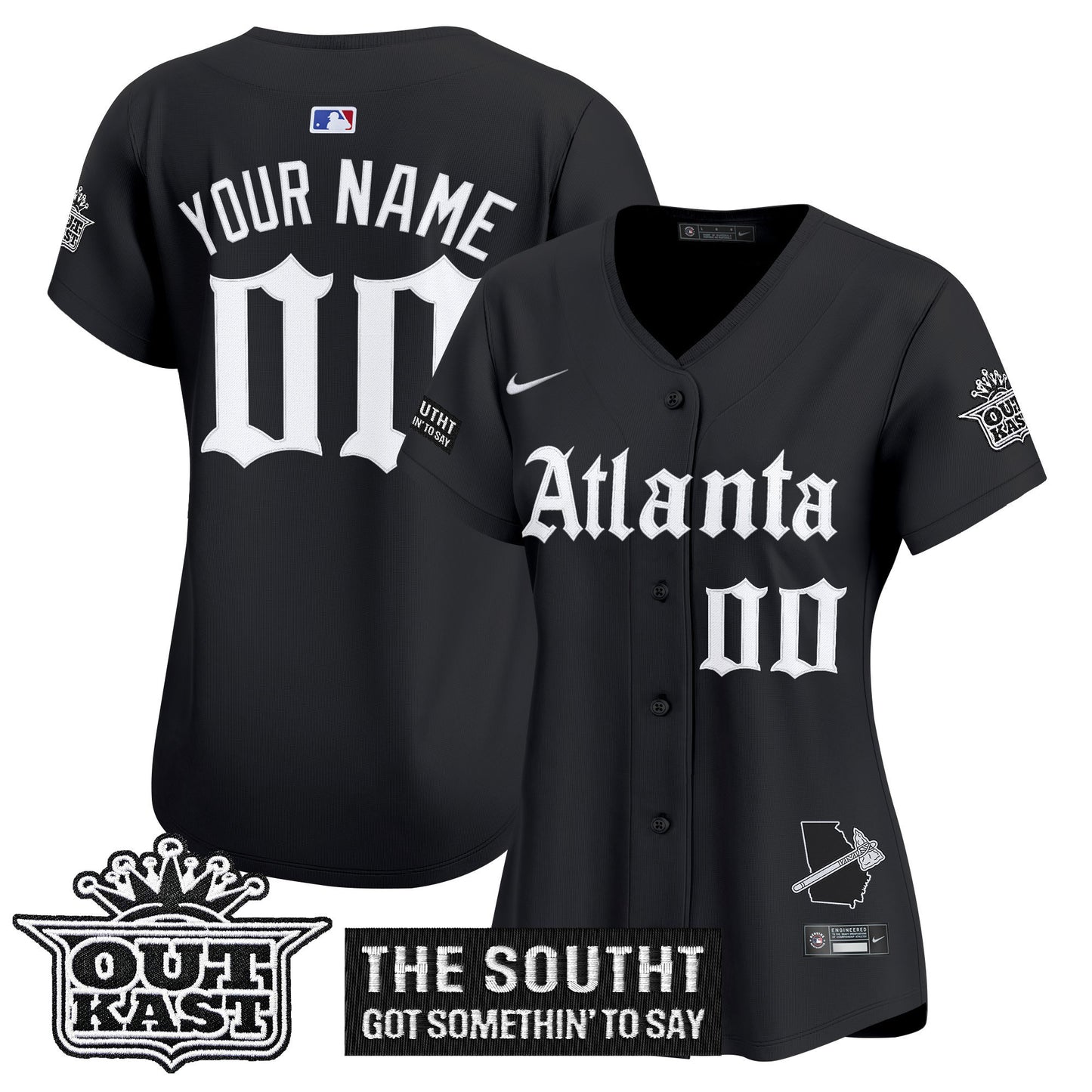 Atlanta Braves 'Gothic South x Outkast Edition' Vapor Premier Limited Custom Jersey - All Stitched