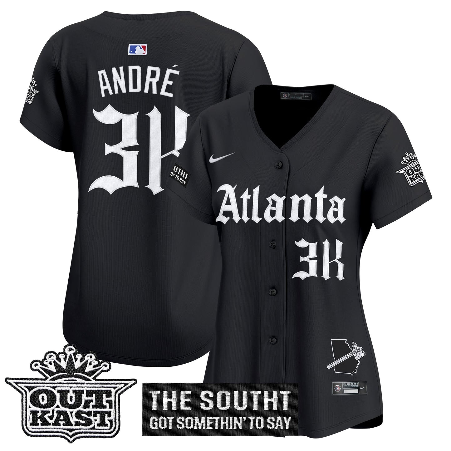 Women's Atlanta Braves 'Gothic South x Outkast Edition' Vapor Premier Limited Jersey - All Stitched