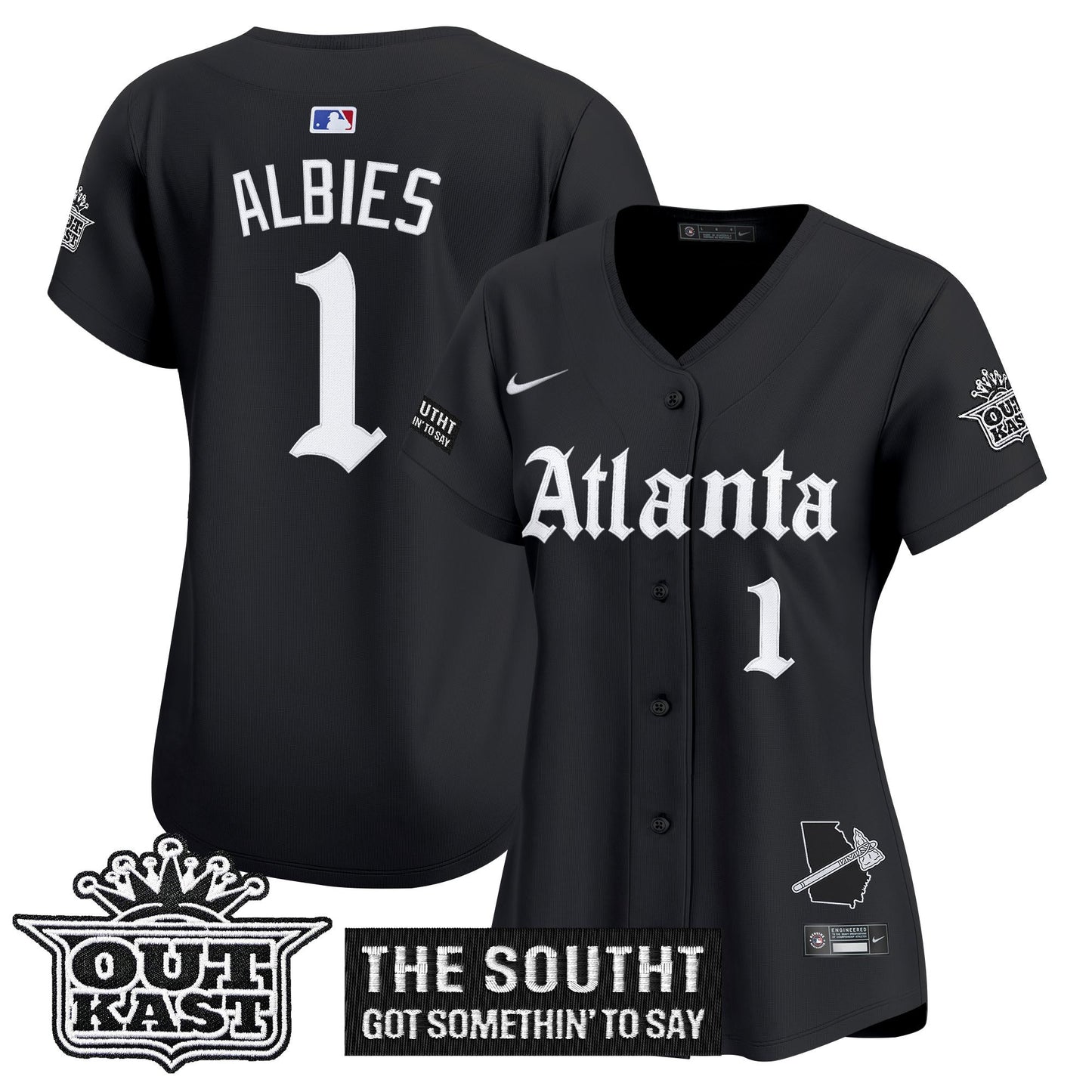 Women's Atlanta Braves 'Gothic South x Outkast Edition' Vapor Premier Limited Jersey - All Stitched