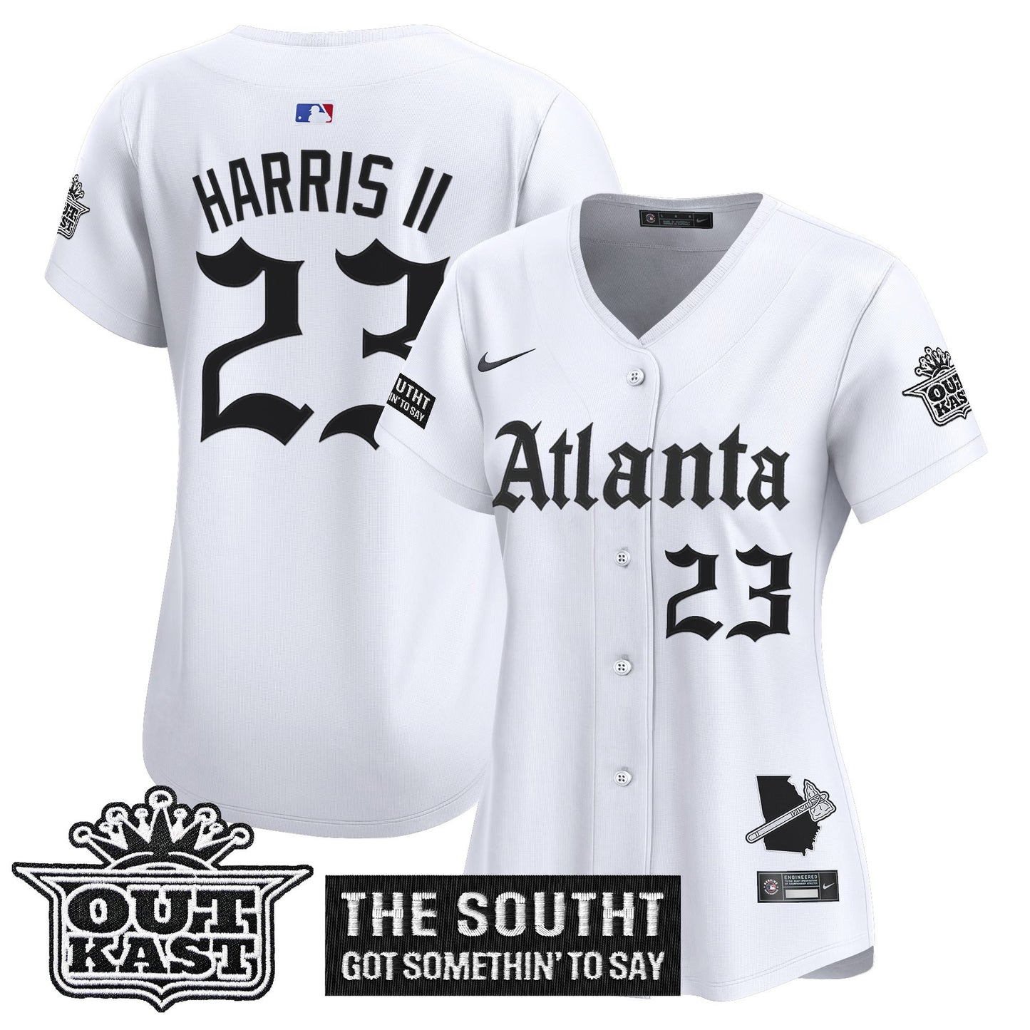 Women's Atlanta Braves 'Gothic South x Outkast Edition' Vapor Premier Limited Jersey - All Stitched