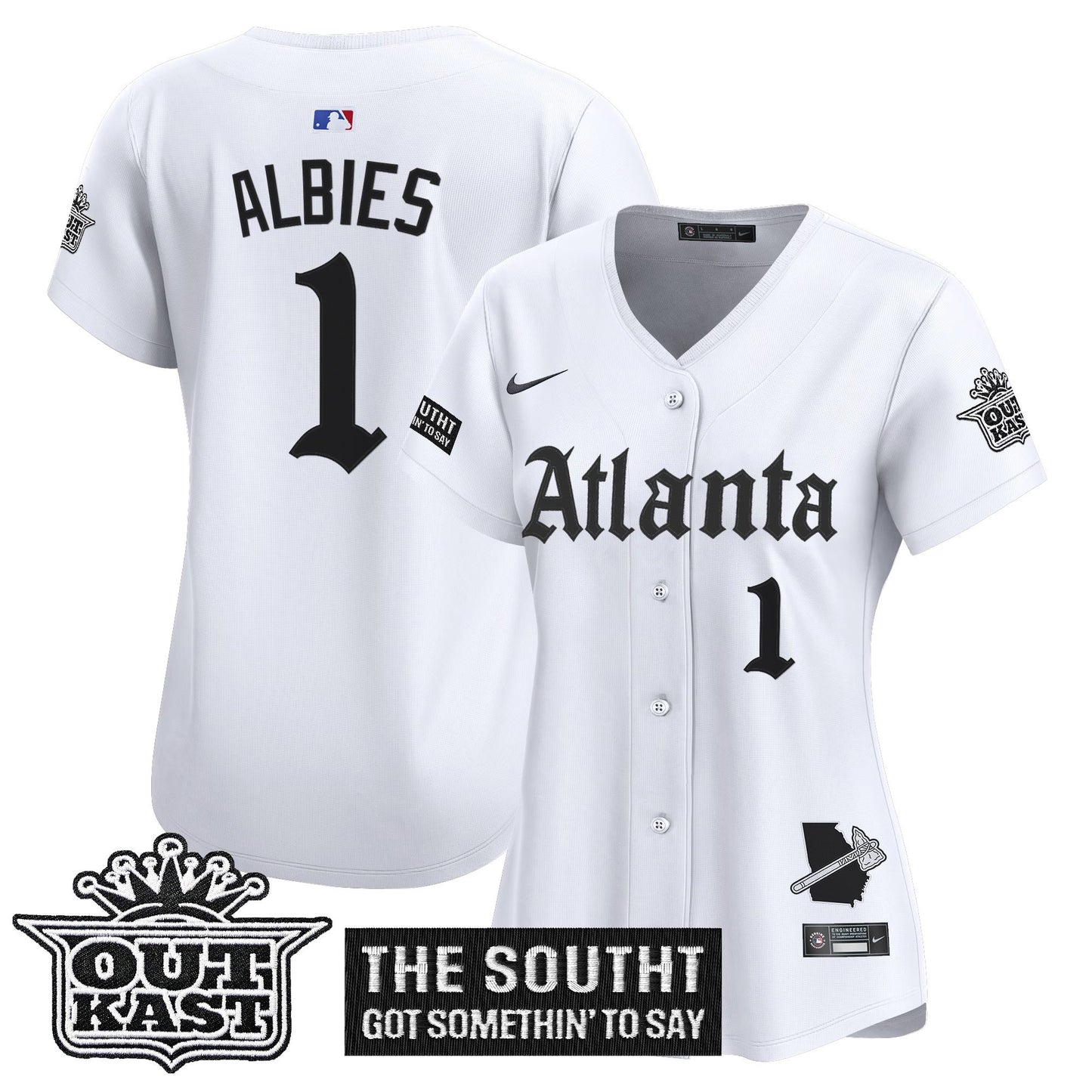 Women's Atlanta Braves 'Gothic South x Outkast Edition' Vapor Premier Limited Jersey - All Stitched