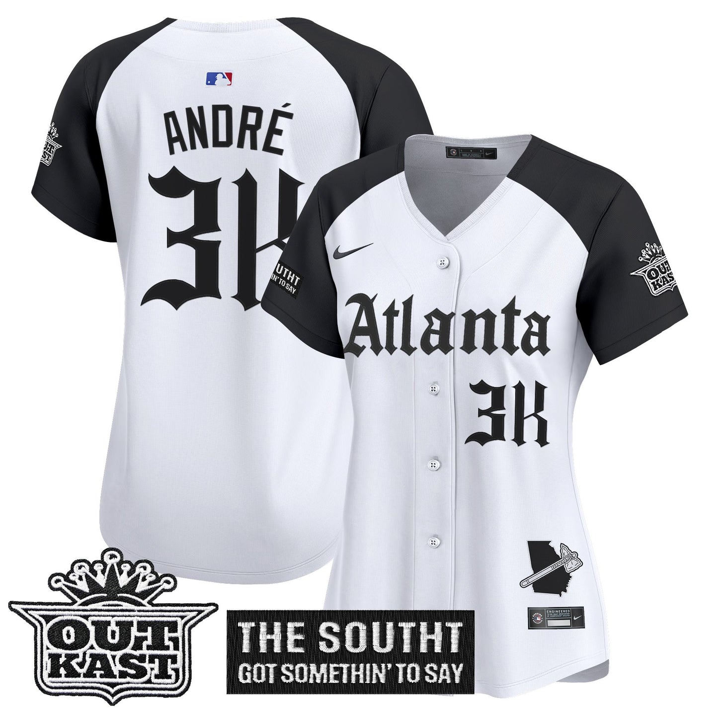 Women's Atlanta Braves 'Gothic South x Outkast Edition' Vapor Premier Limited Jersey - All Stitched