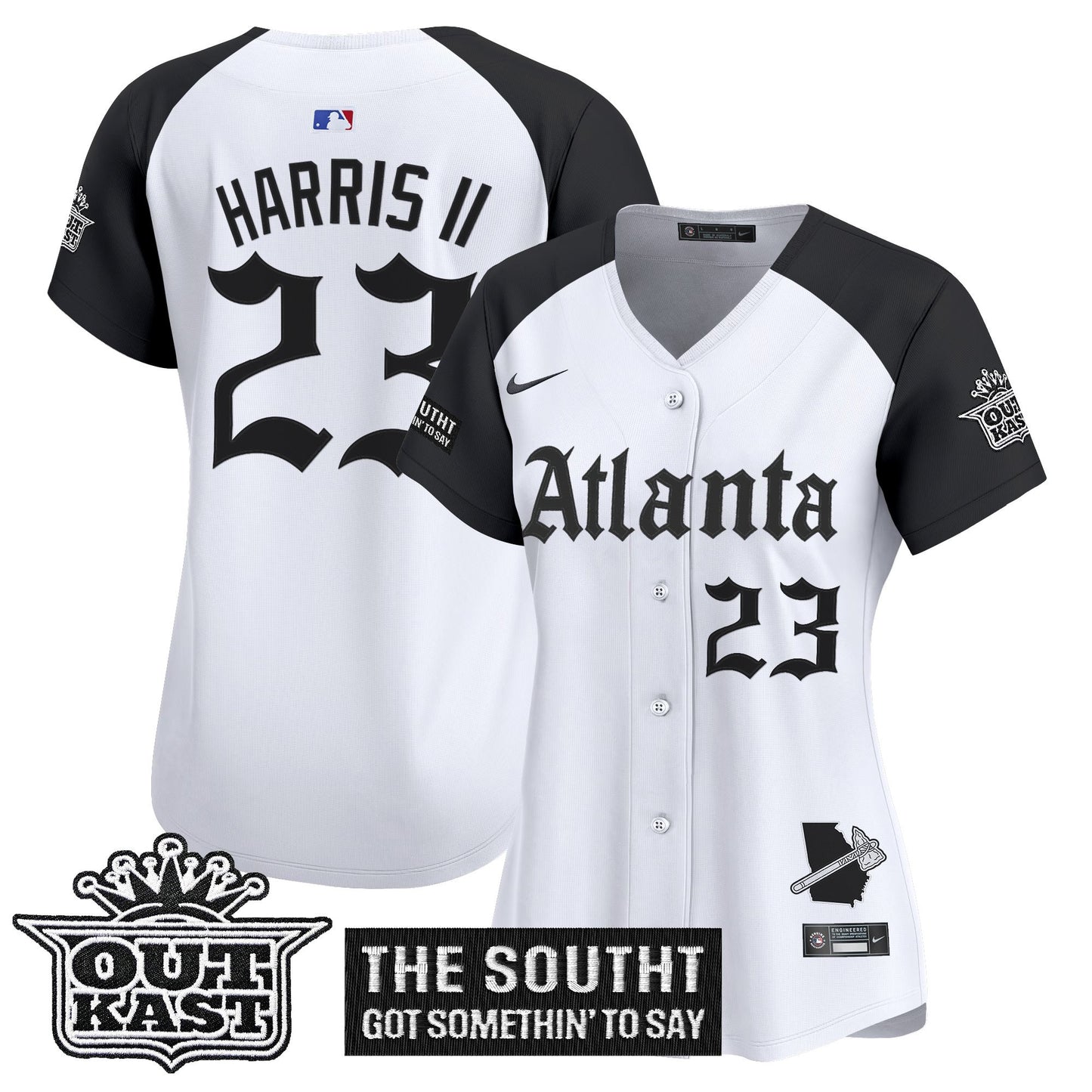 Women's Atlanta Braves 'Gothic South x Outkast Edition' Vapor Premier Limited Jersey - All Stitched
