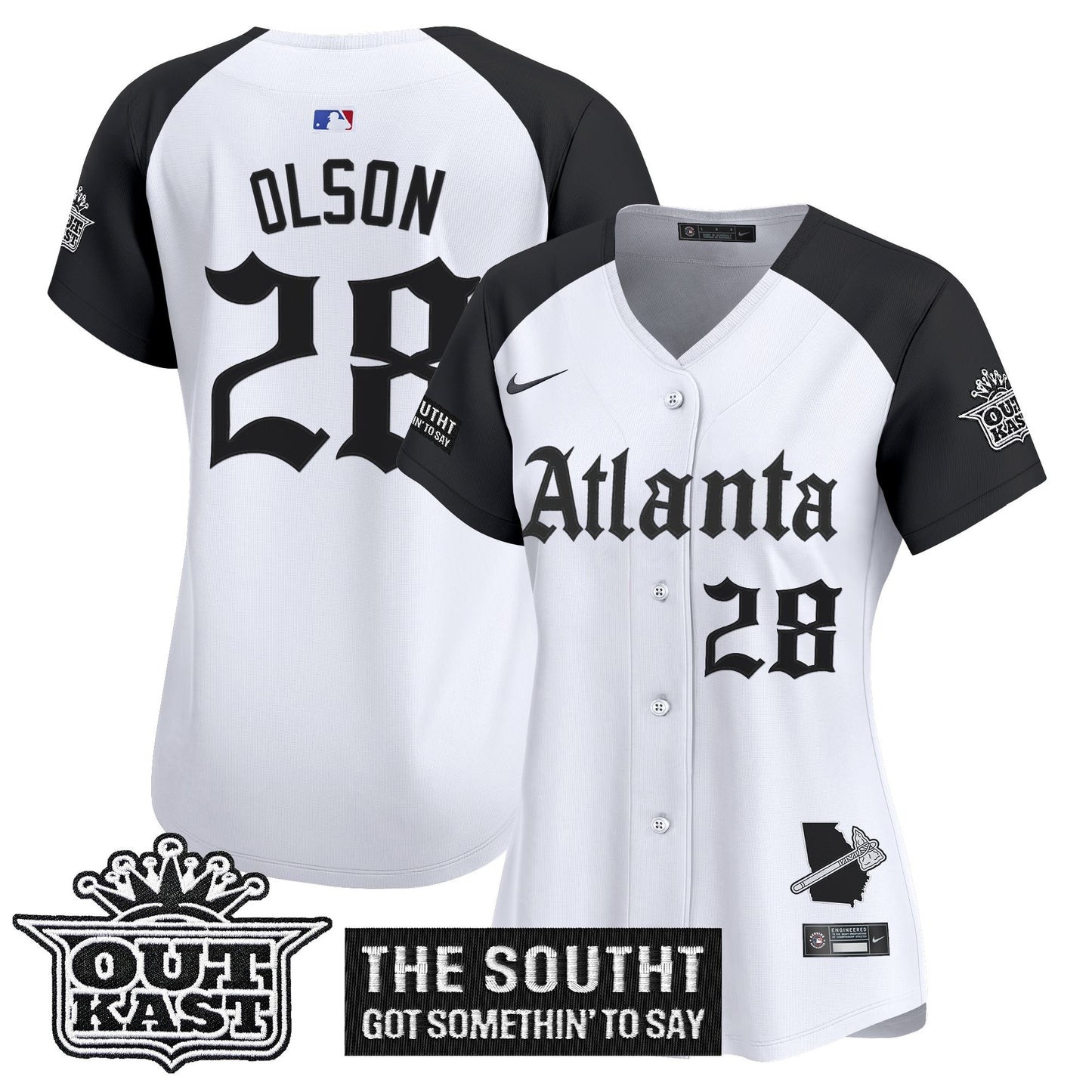 Women's Atlanta Braves 'Gothic South x Outkast Edition' Vapor Premier Limited Jersey - All Stitched