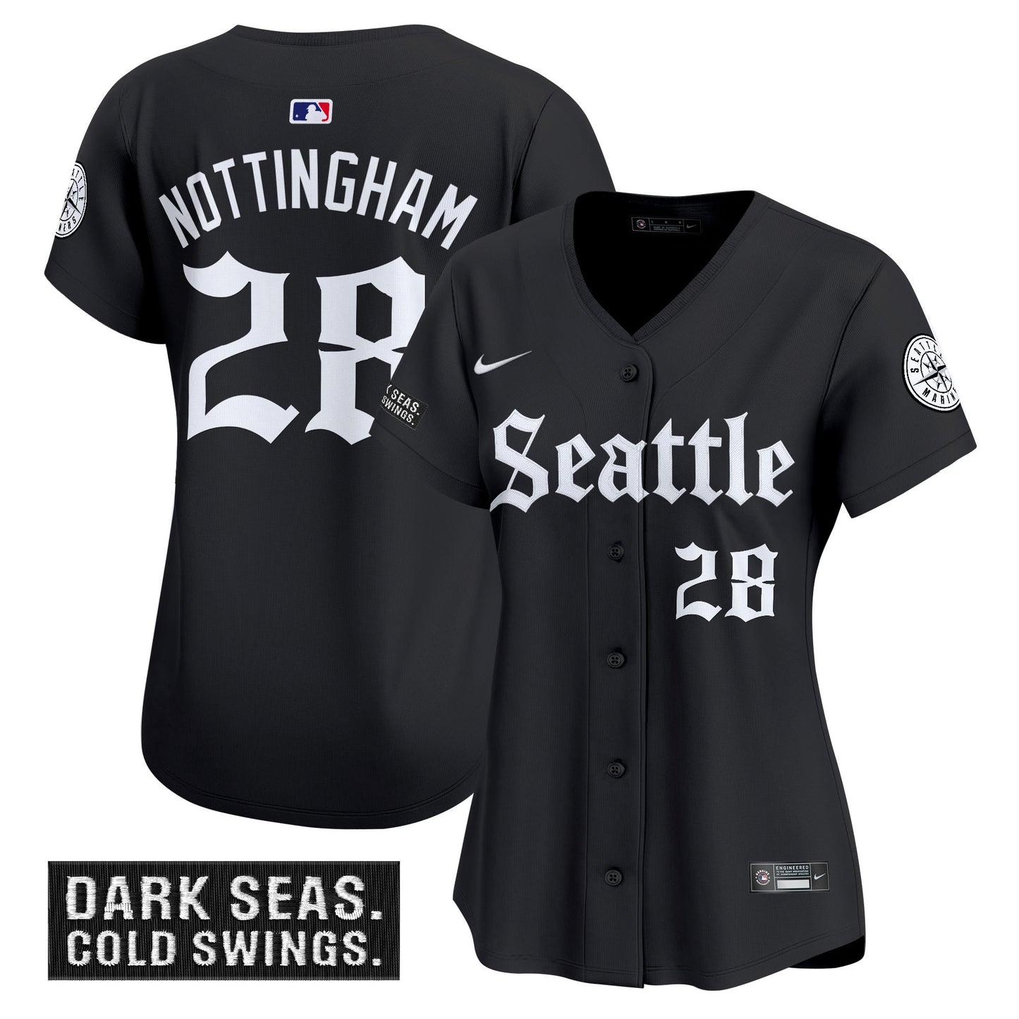 Women's Seattle Mariners 'Deep Sea Gothic Edition' Vapor Premier Limited Jersey - All Stitched