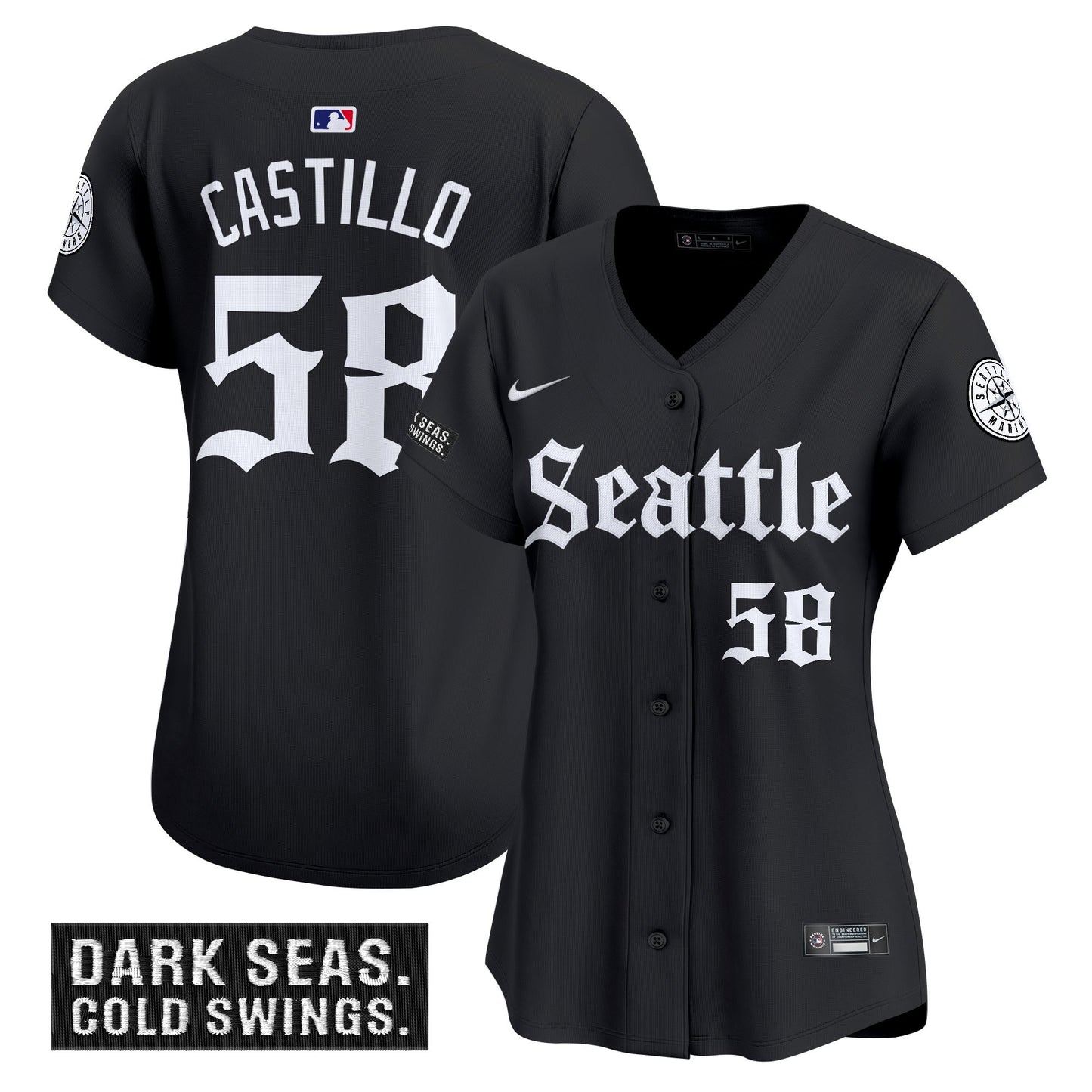 Women's Seattle Mariners 'Deep Sea Gothic Edition' Vapor Premier Limited Jersey - All Stitched