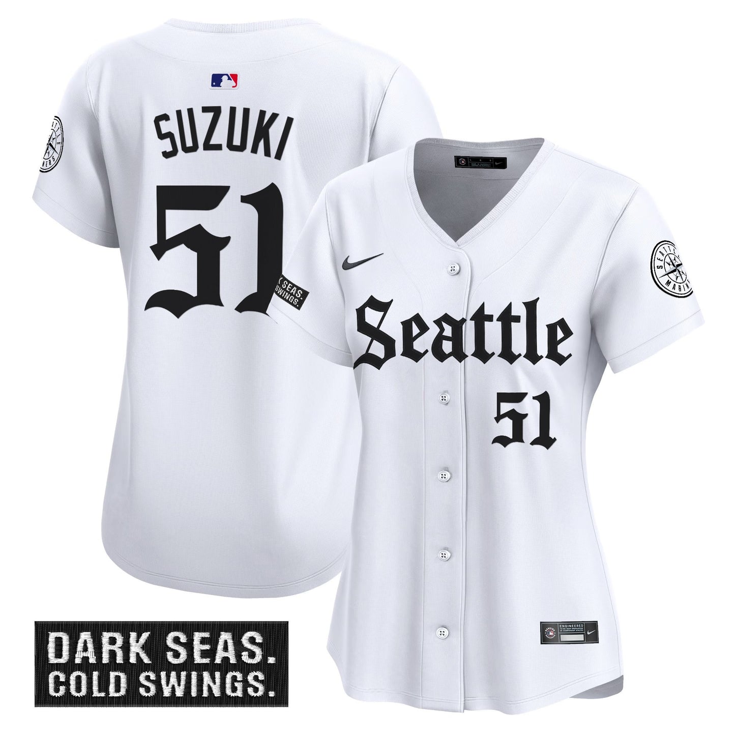 Women's Seattle Mariners 'Deep Sea Gothic Edition' Vapor Premier Limited Jersey - All Stitched