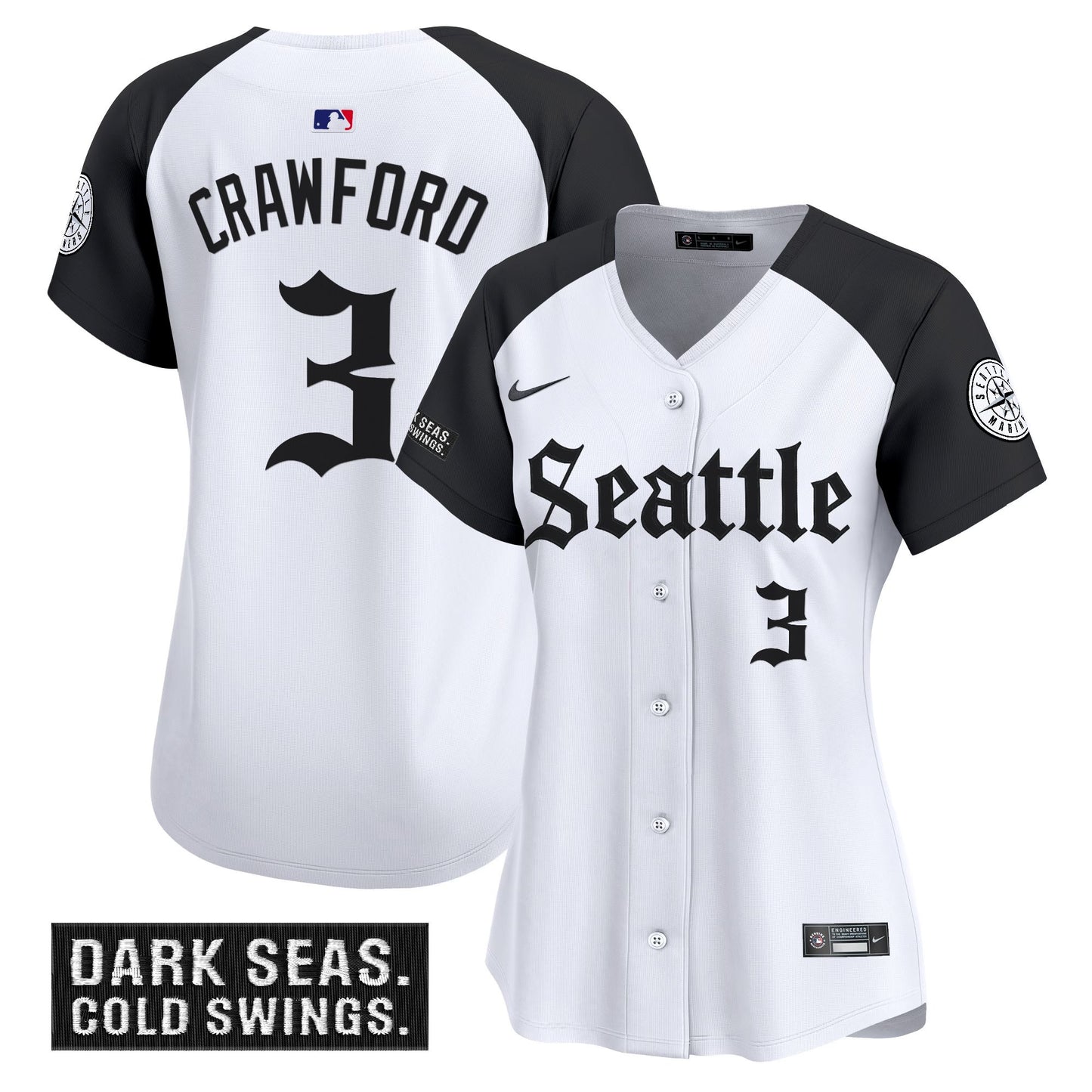 Women's Seattle Mariners 'Deep Sea Gothic Edition' Vapor Premier Limited Jersey - All Stitched