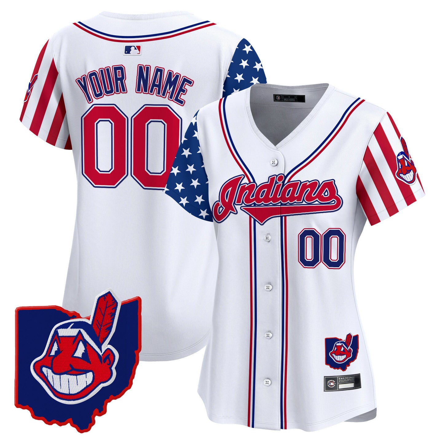 Cleveland Indians 2025 Independence Day Vapor Premier Limited Custom Jersey - All Stitched