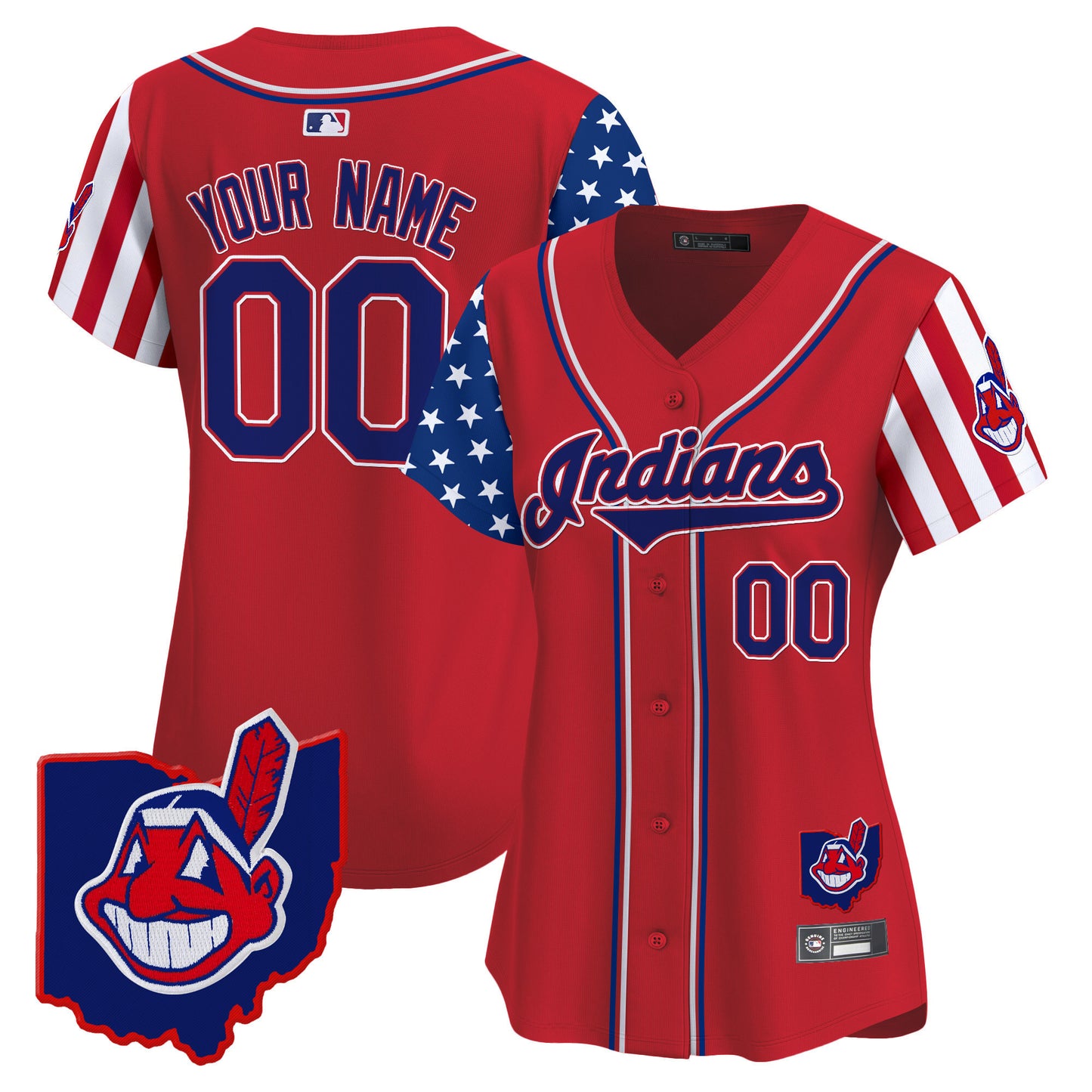 Cleveland Indians 2025 Independence Day Vapor Premier Limited Custom Jersey - All Stitched