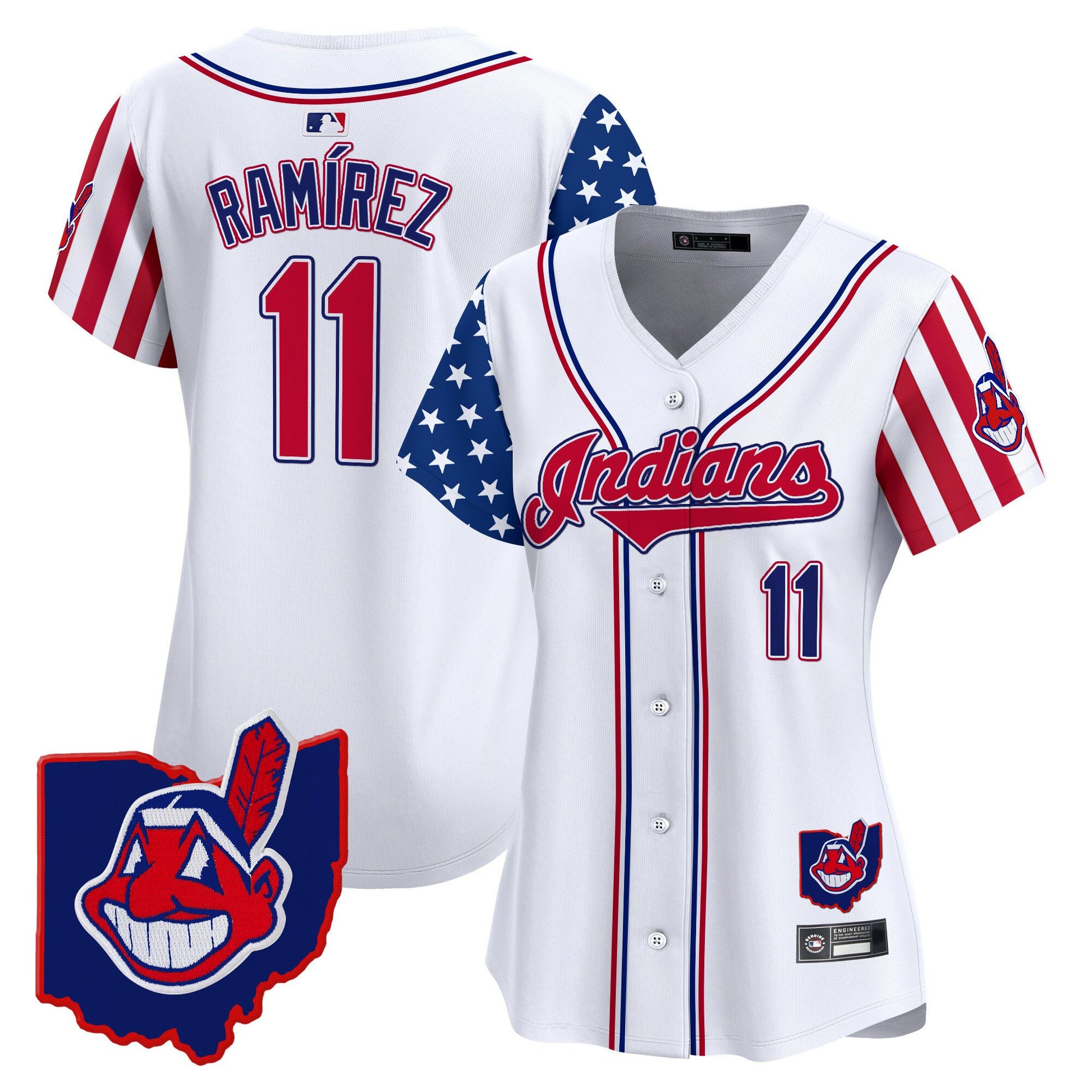 Women's Cleveland Indians 2025 Independence Day Vapor Premier Limited Jersey - All Stitched