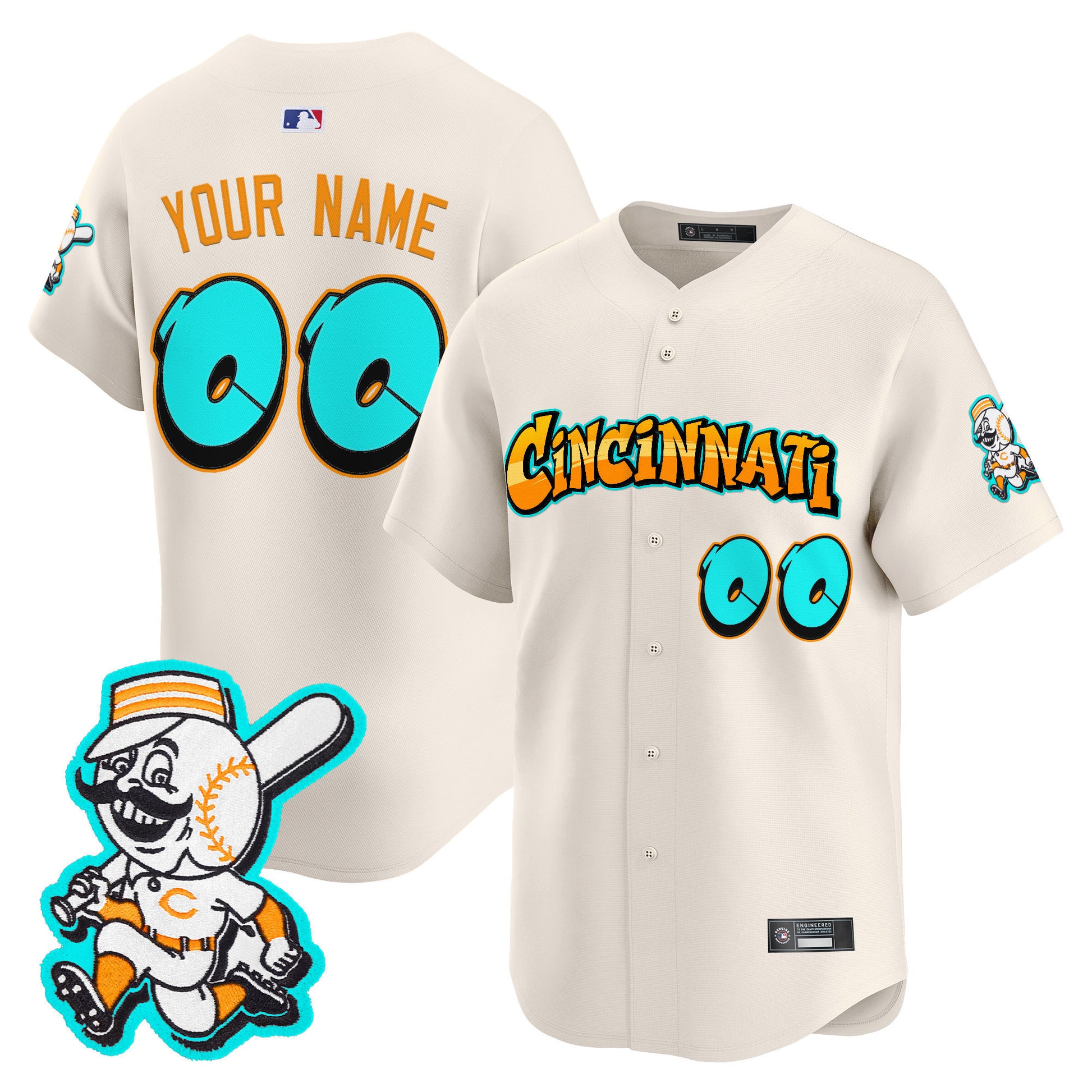 Cincinnati Reds 'Graffiti Queen City Edition' Vapor Premier Limited Custom Jersey - All Stitched