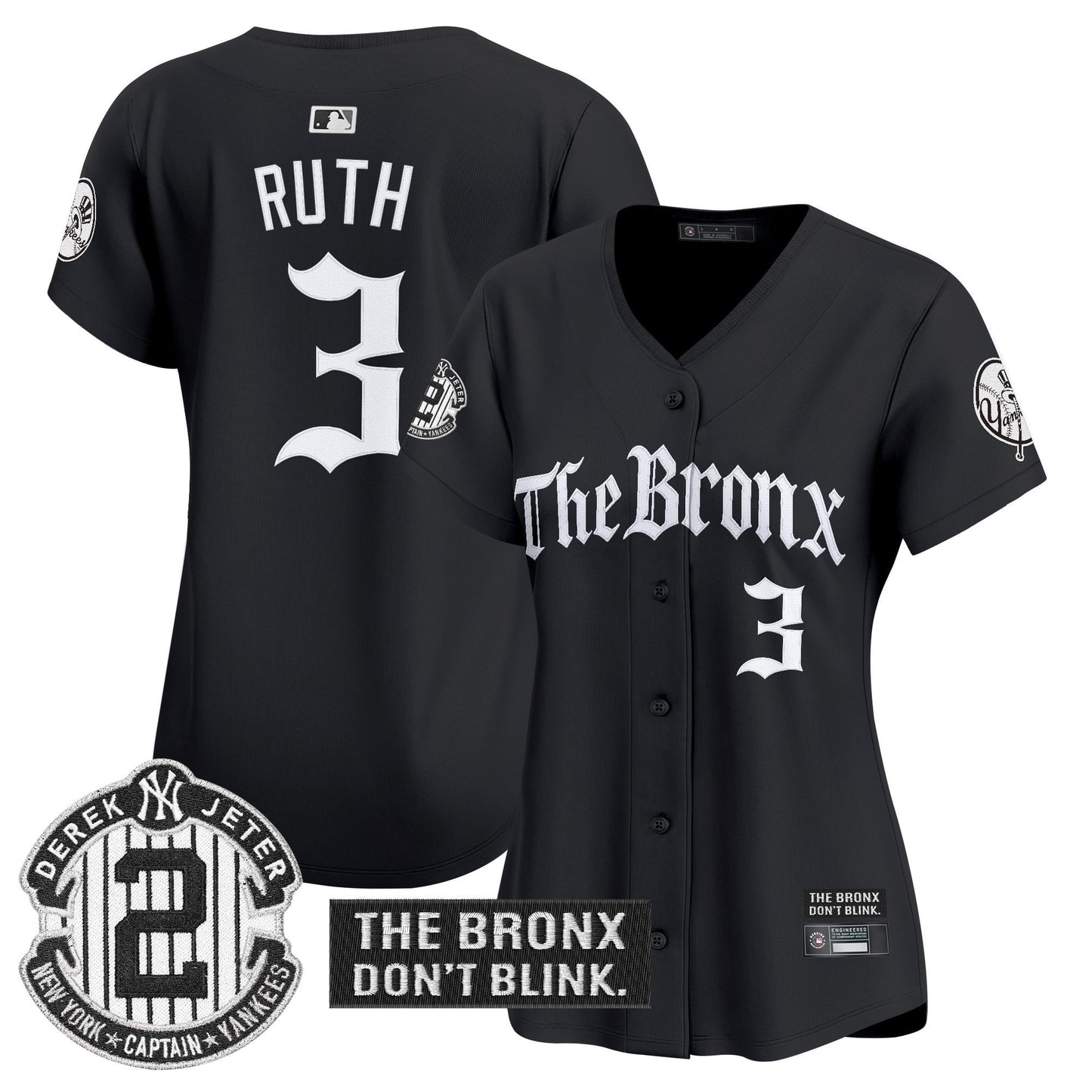 Women's Yankees 'The Bronx - Gothic Ink Drop Edition' Vapor Premier Limited Jersey - All Stitched