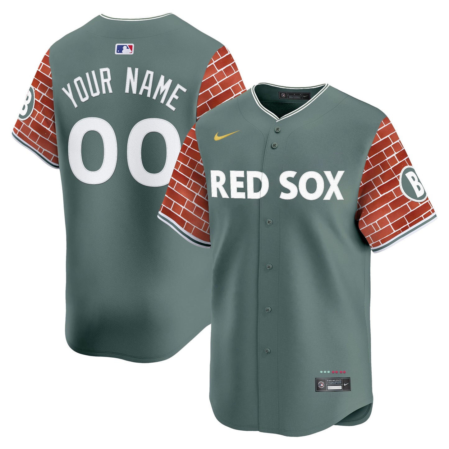 Boston Red Sox 2025 Fenway Red Brick Style Vapor Premier Limited Custom Jersey - Stitched