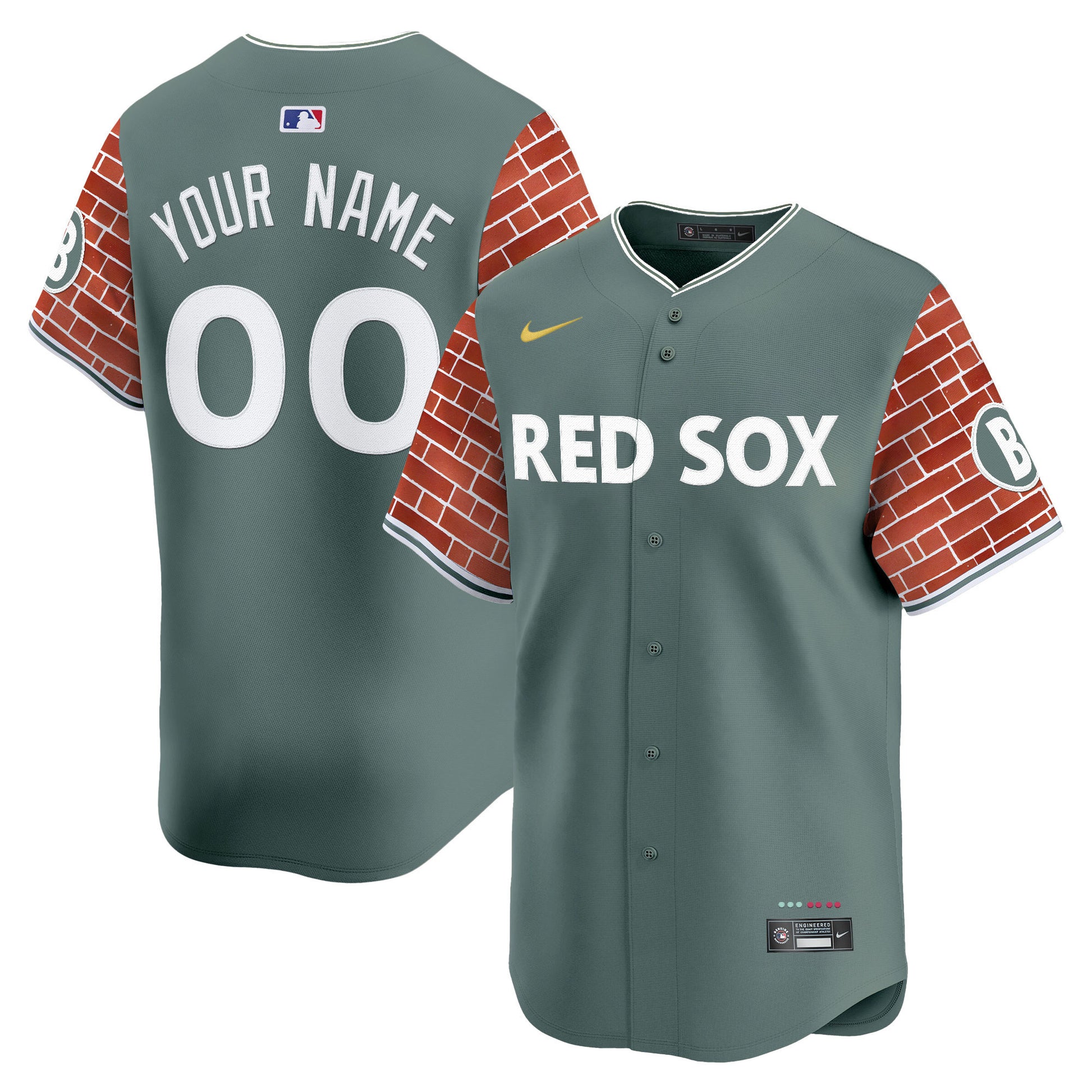 Boston Red Sox 2025 Fenway Red Brick Style Vapor Premier Limited Custom Jersey - Stitched