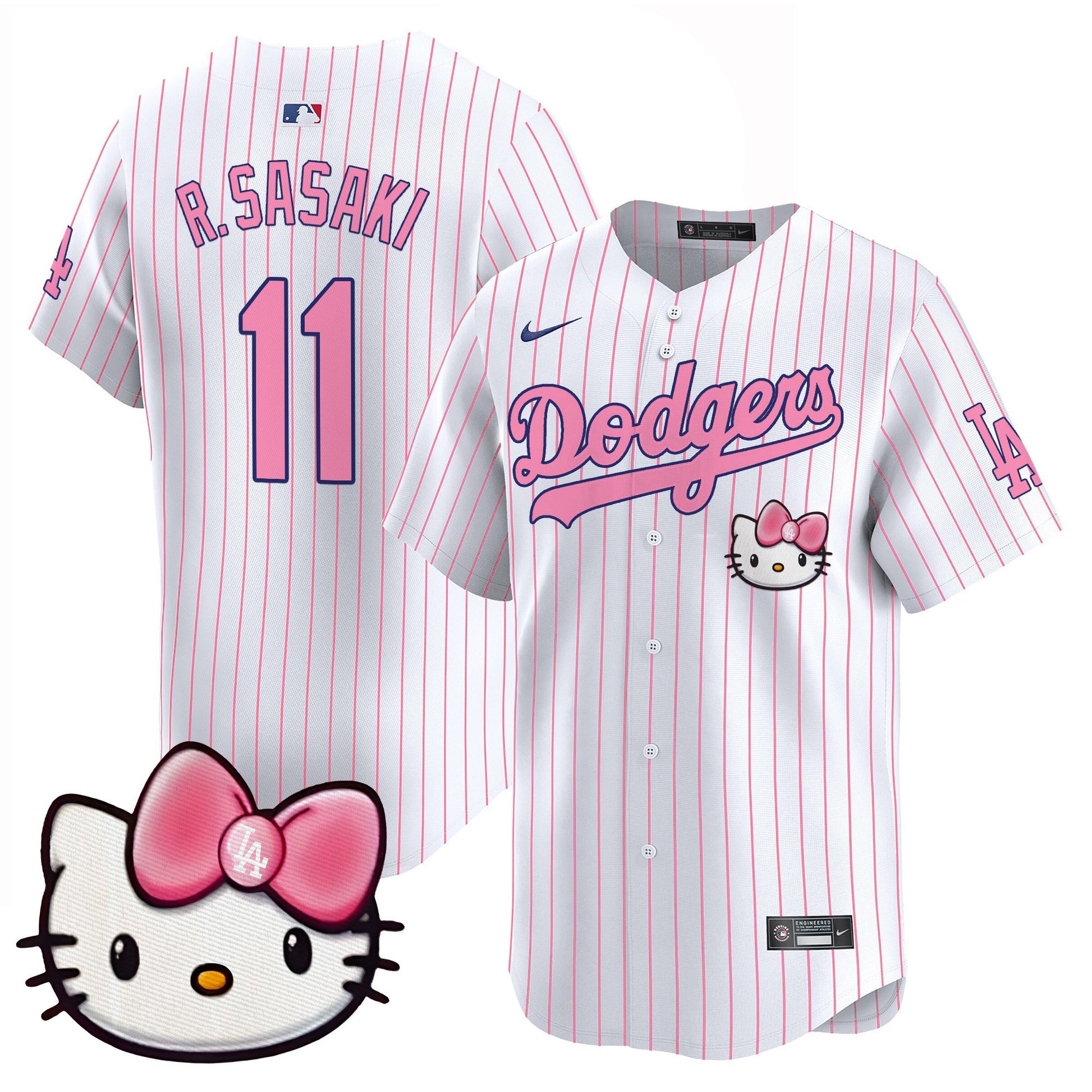Unisex Dodgers 2025 Hello Kitty Vapor Premier Limited Jersey – All Stitched