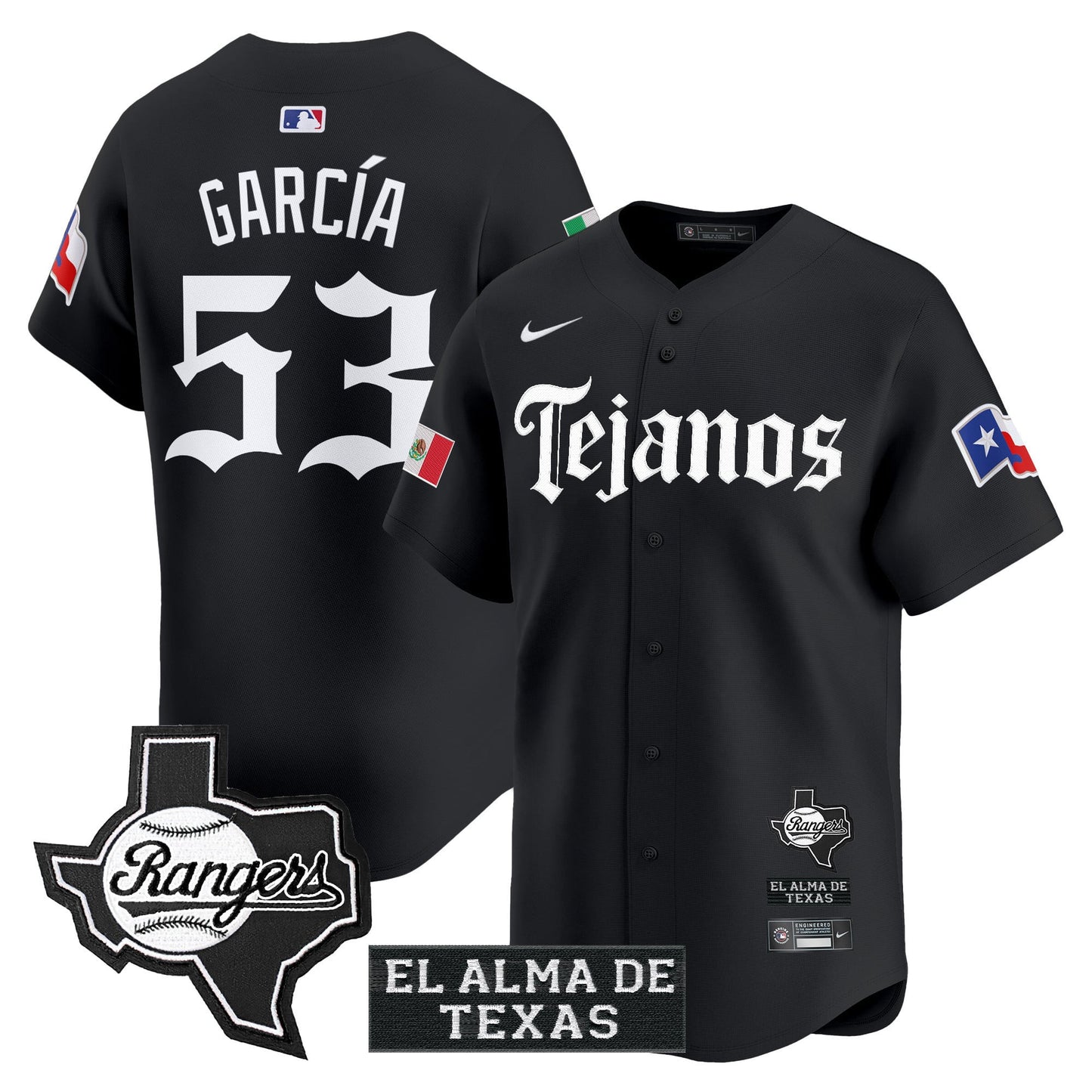 Texas Rangers Mexico Tejano Barrio Style Vapor Premier Limited Jersey - All Stitched