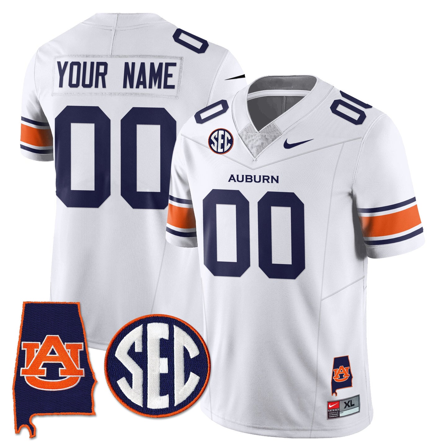 Auburn Tigers Alabama Patch Vapor Limited Custom Jersey - All Stitched