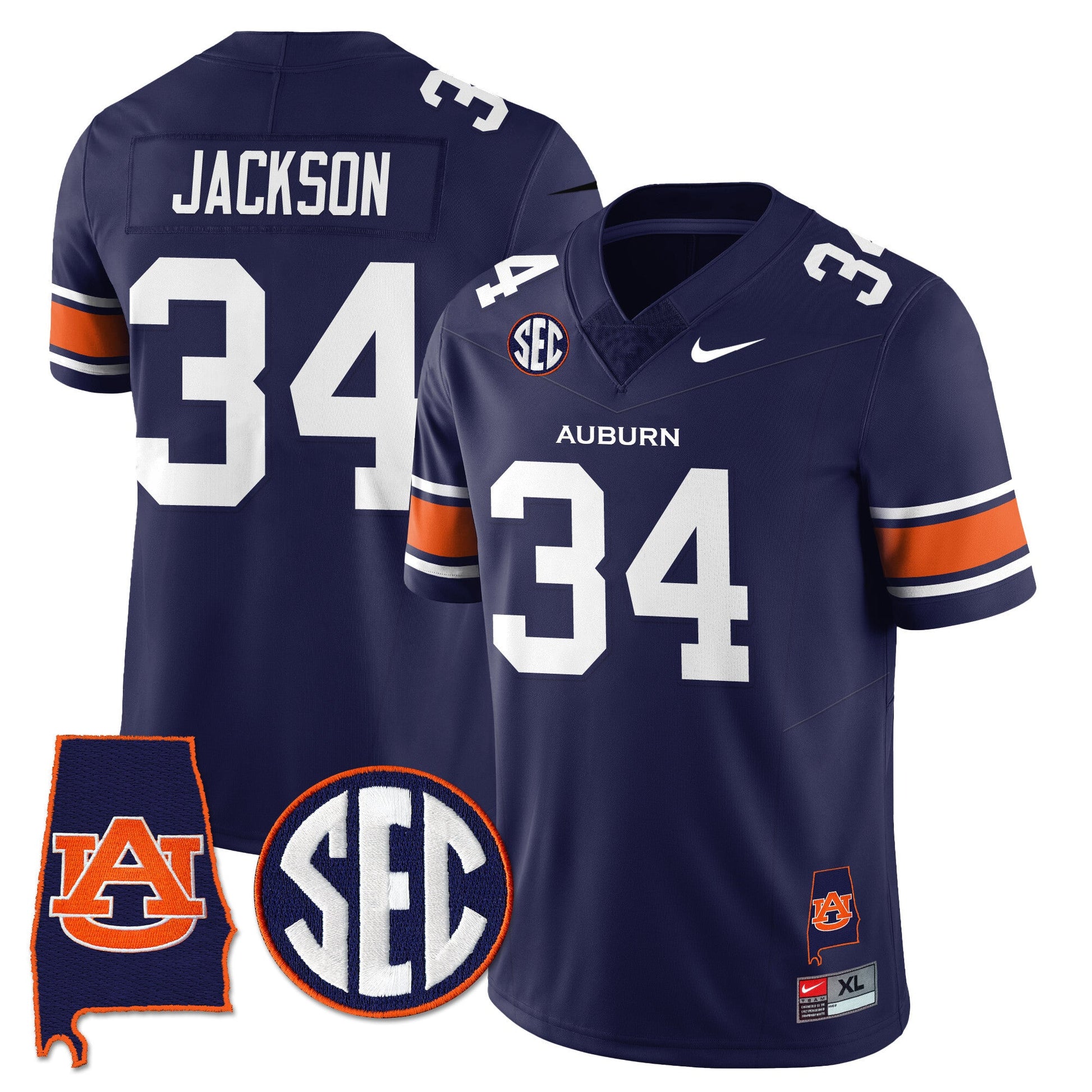 Auburn Tigers Alabama Patch Vapor Limited Jersey - All Stitched