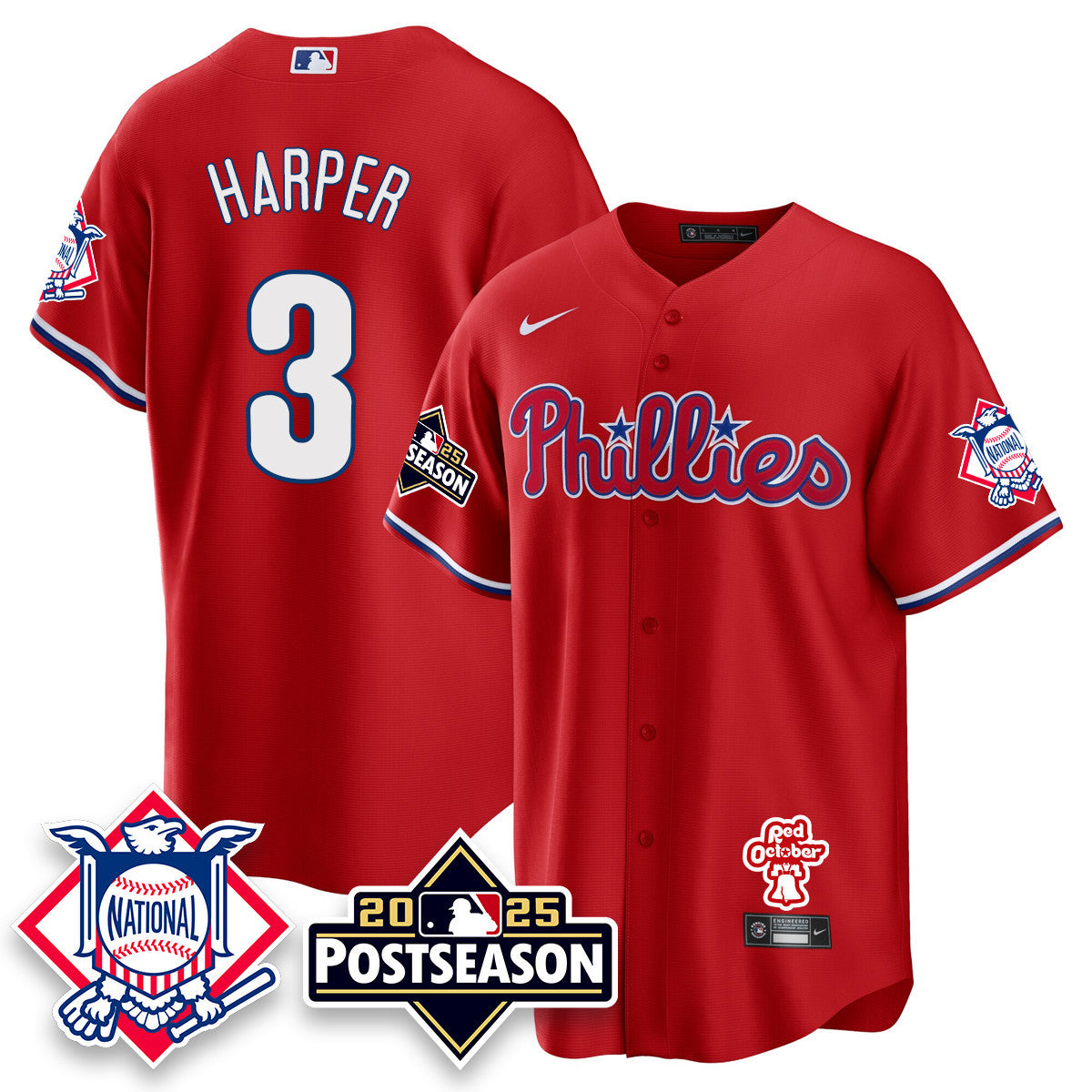 Youth's Philadelphia Phillies 2025 Postseason Jersey - All Stitched