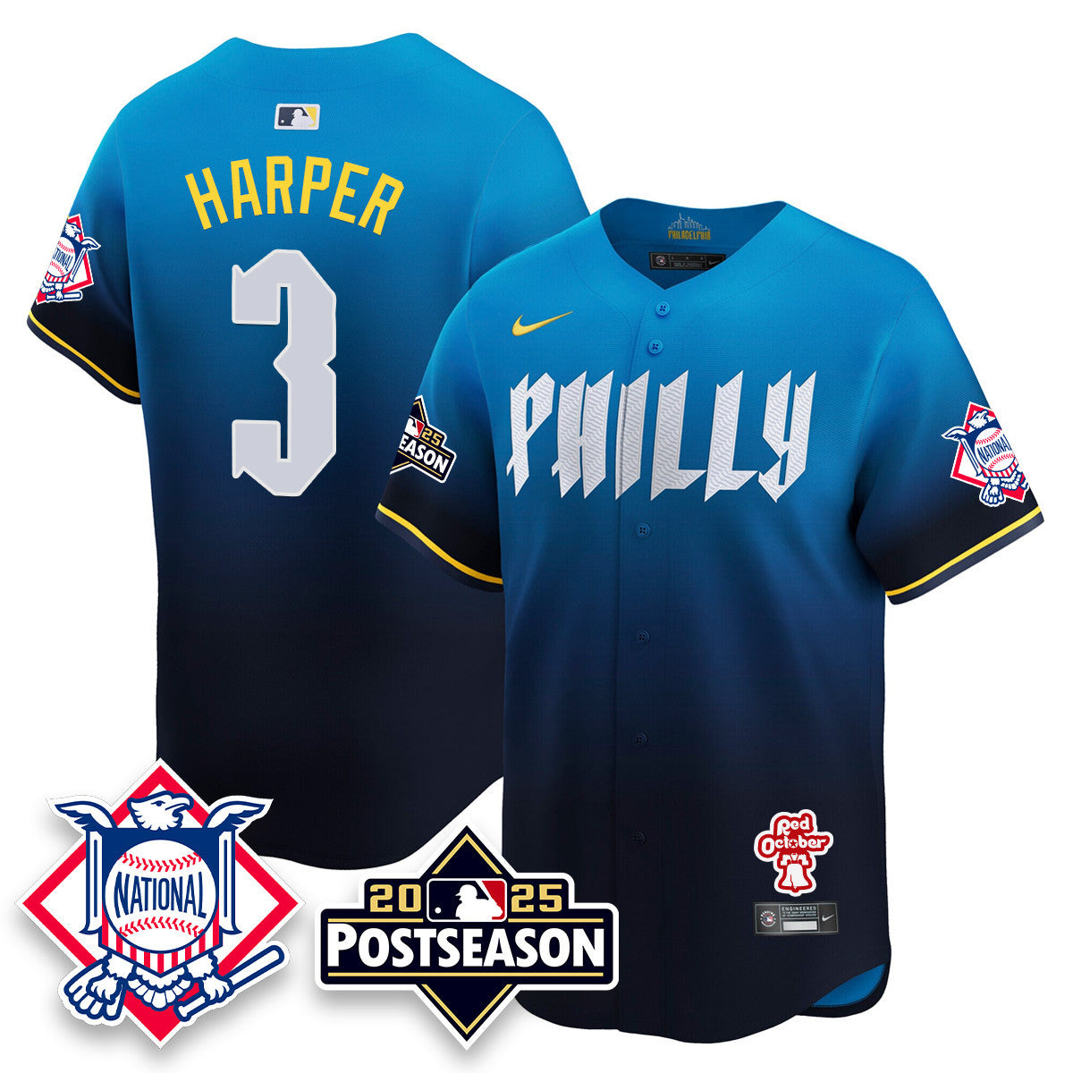 Youth's Philadelphia Phillies 2025 Postseason Jersey - All Stitched