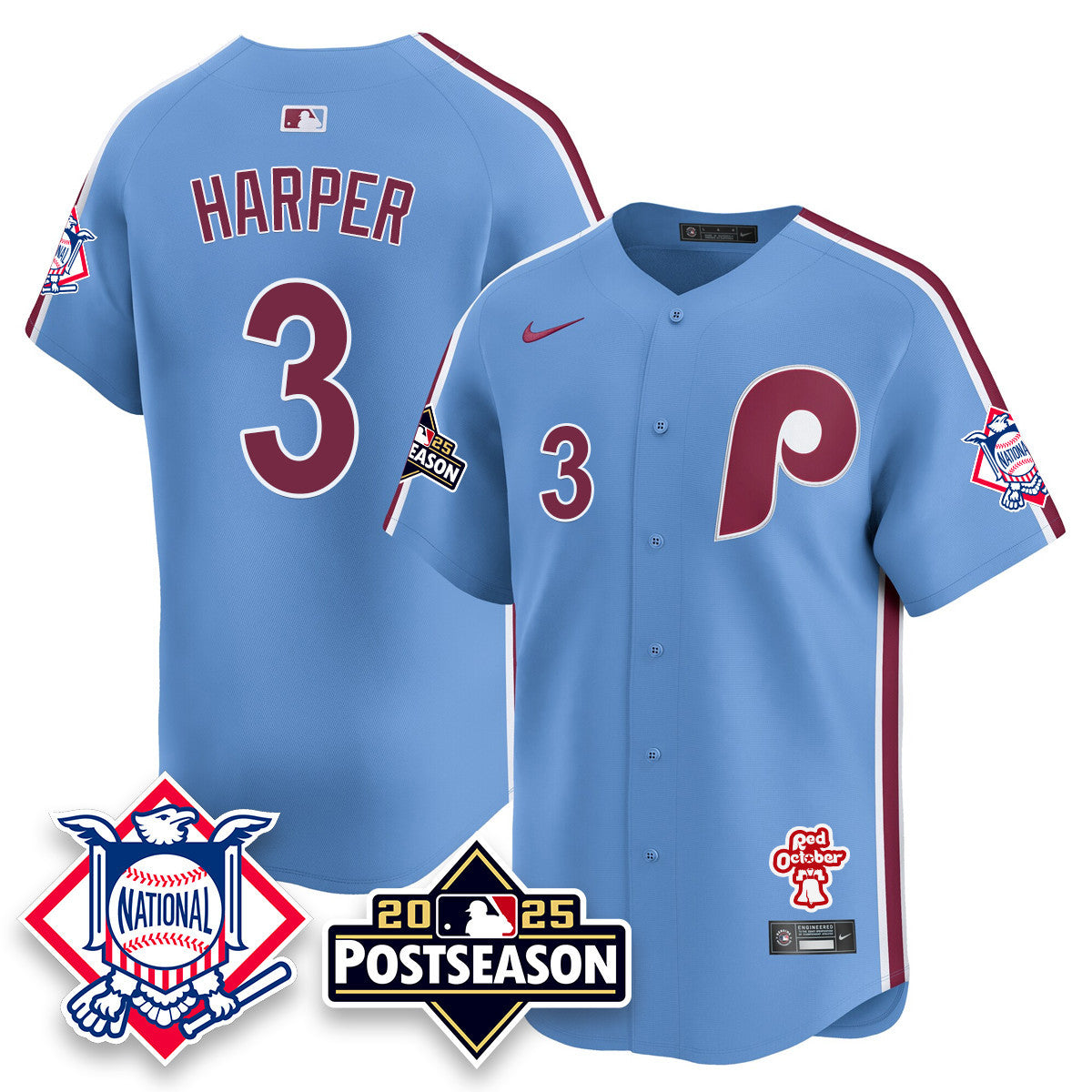 Women's Philadelphia Phillies 2025 Postseason Jersey - All Stitched