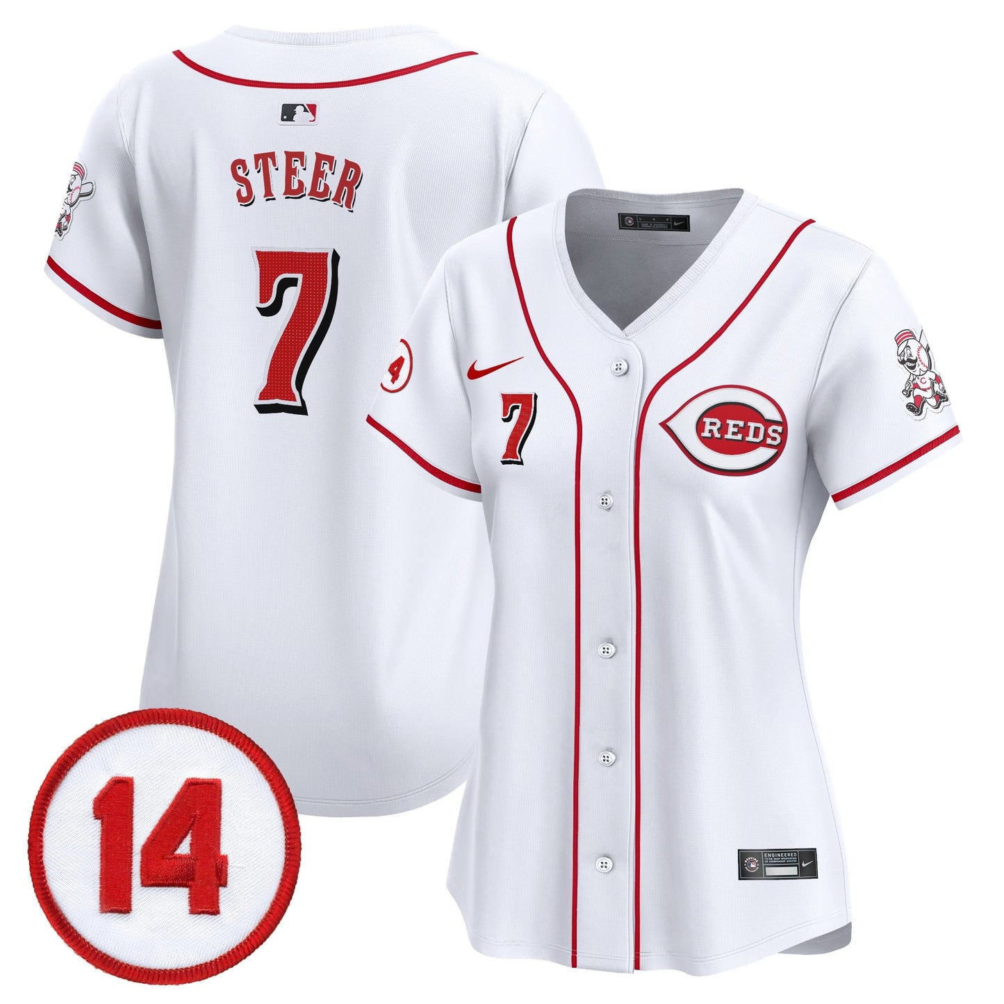 Women's Cincinnati Reds Pete Rose Patch Vapor Premier Limited Jersey - All Stitched