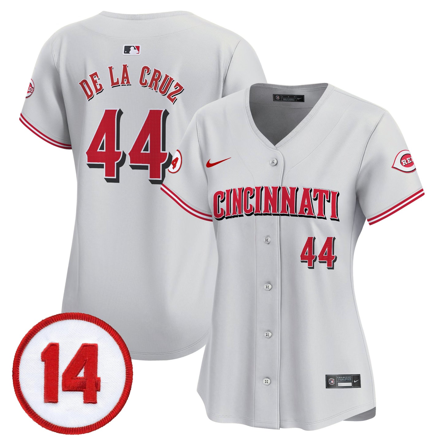 Women's Cincinnati Reds Pete Rose Patch Vapor Premier Limited Jersey - All Stitched