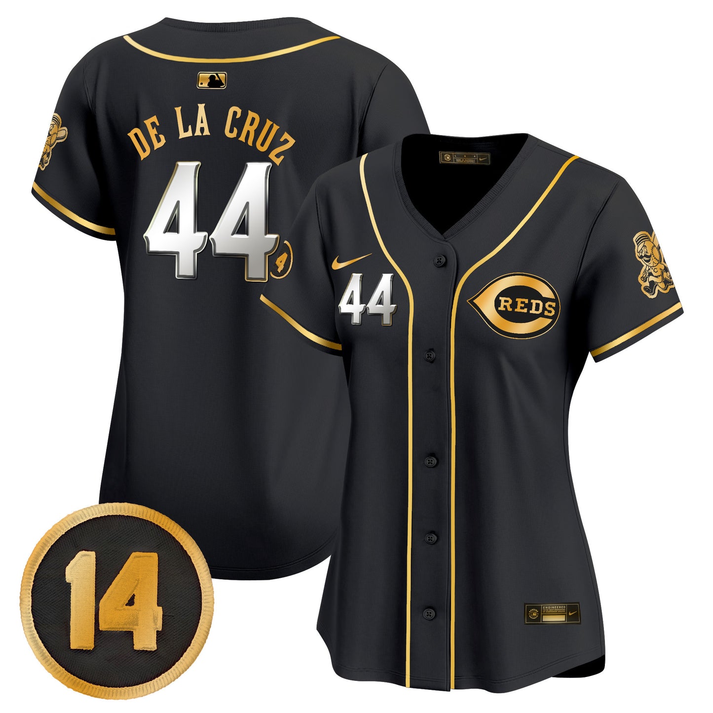 Women's Cincinnati Reds Pete Rose Patch Vapor Premier Limited Jersey - All Stitched