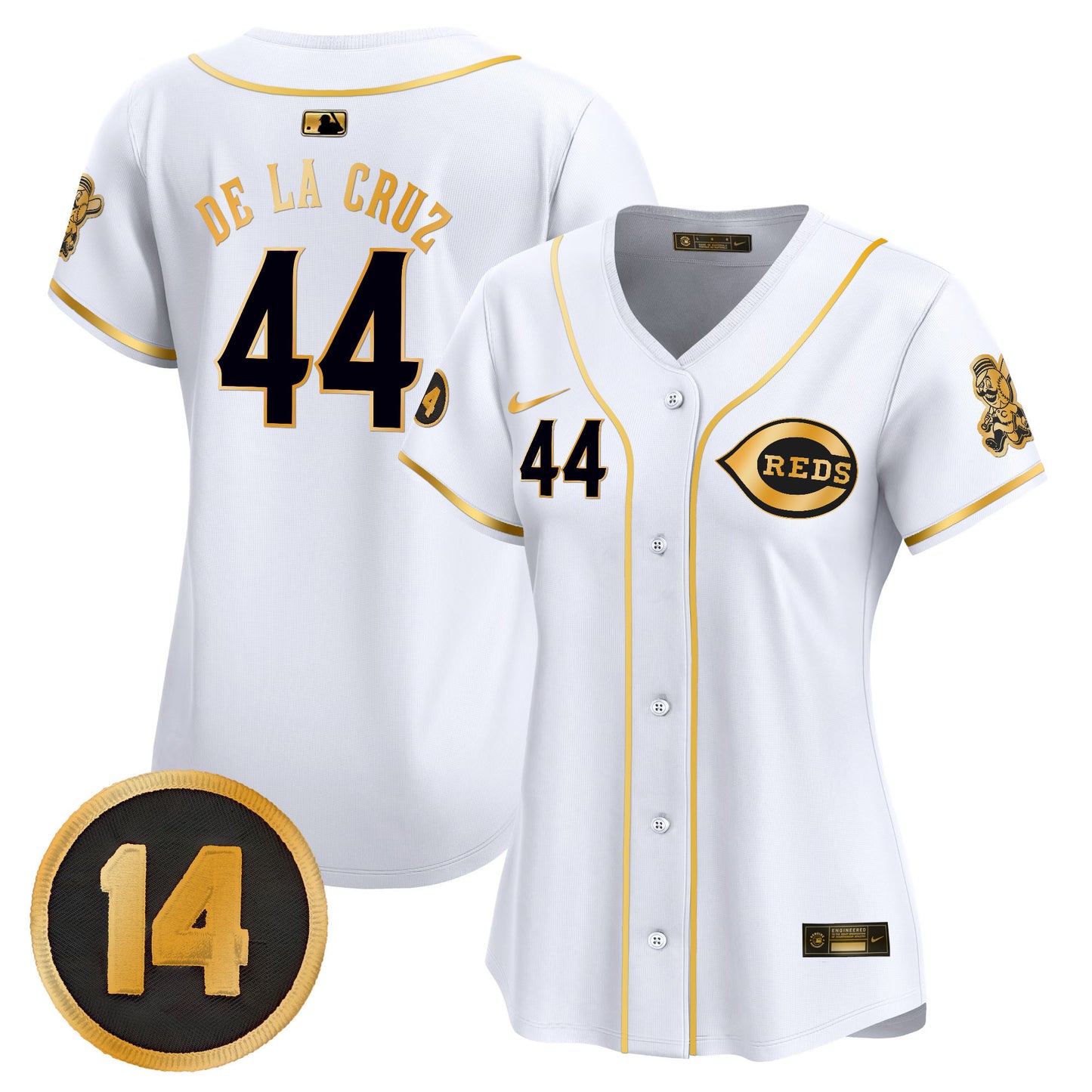 Women's Cincinnati Reds Pete Rose Patch Vapor Premier Limited Jersey - All Stitched