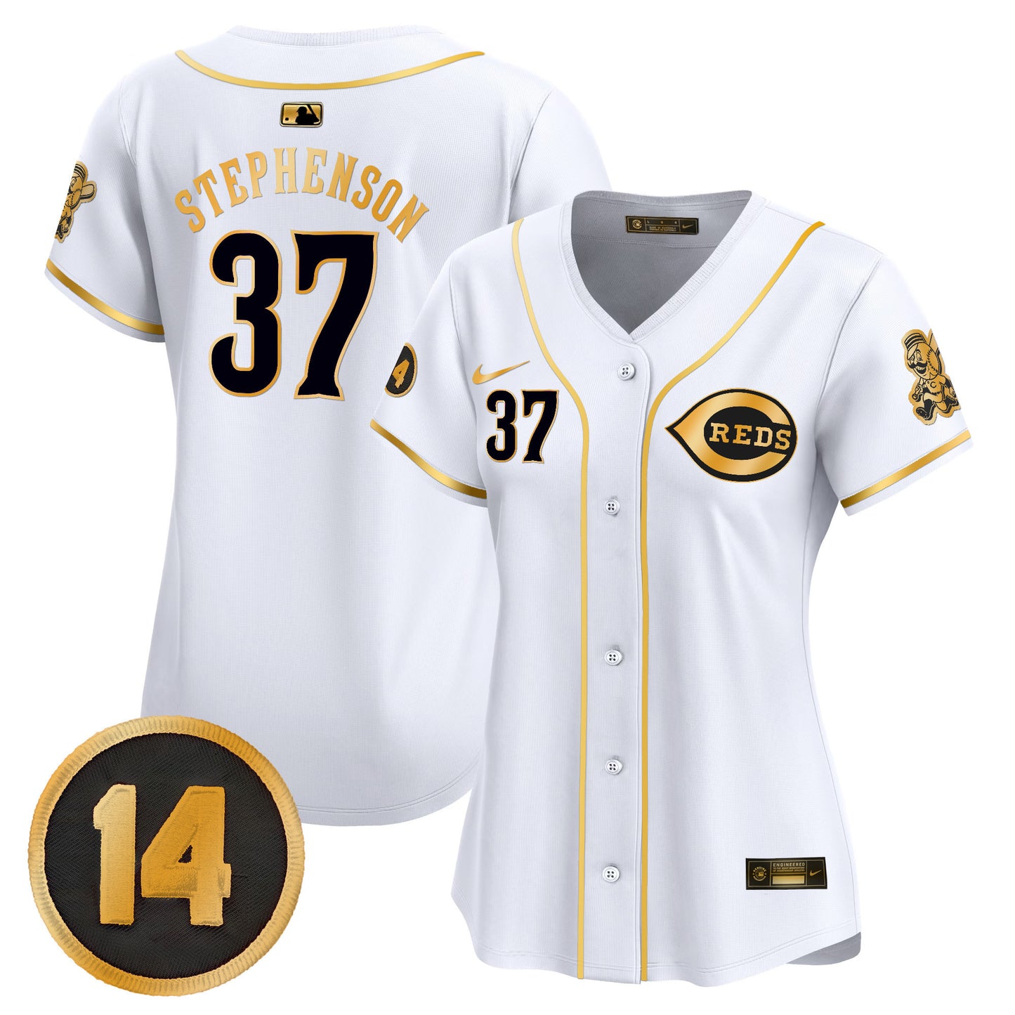 Women's Cincinnati Reds Pete Rose Patch Vapor Premier Limited Jersey - All Stitched