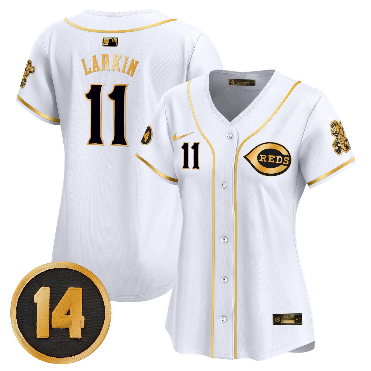 Women's Cincinnati Reds Pete Rose Patch Vapor Premier Limited Jersey - All Stitched