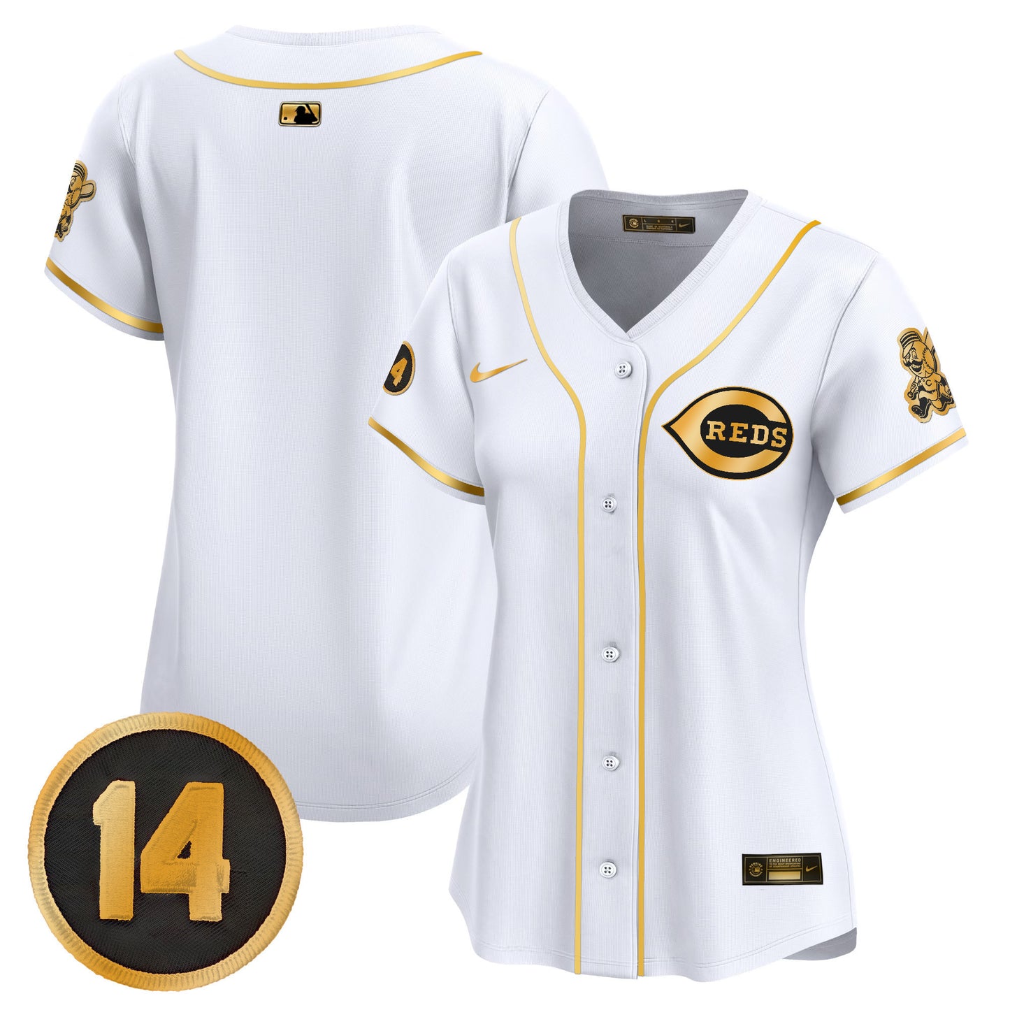 Women's Cincinnati Reds Pete Rose Patch Vapor Premier Limited Jersey - All Stitched