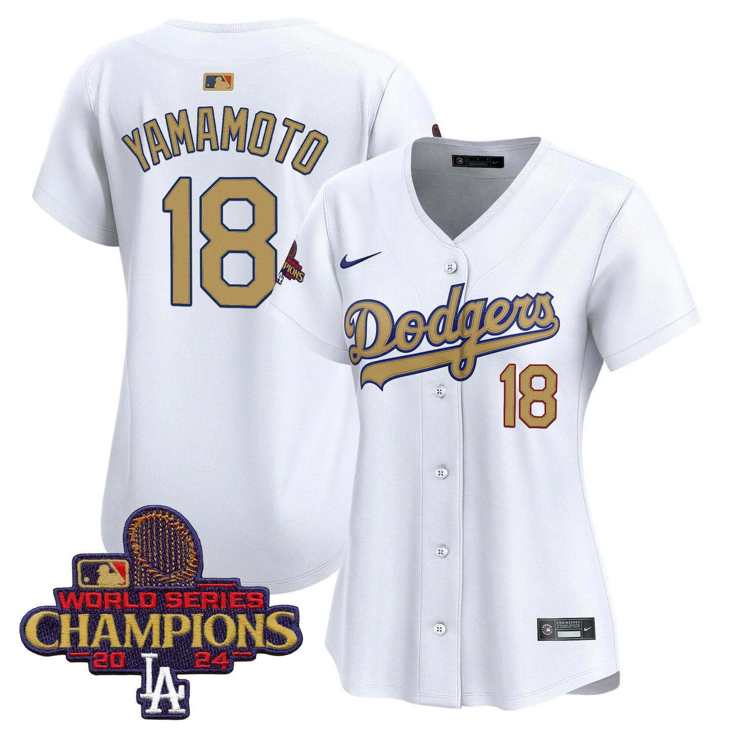 Women's Dodgers 2025 Gold Vapor Premier Limited Jersey - All Stitched