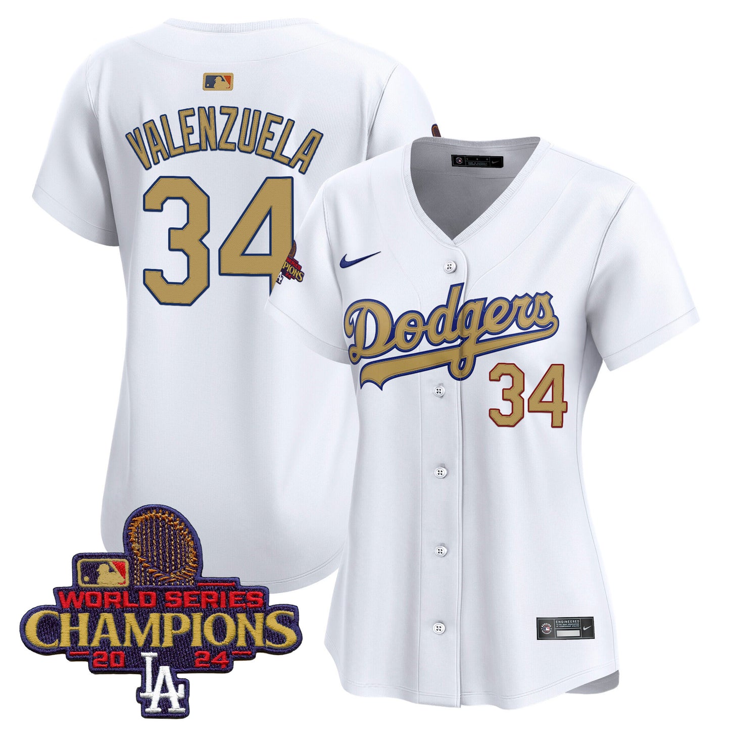 Women's Dodgers 2025 Gold Vapor Premier Limited Jersey - All Stitched