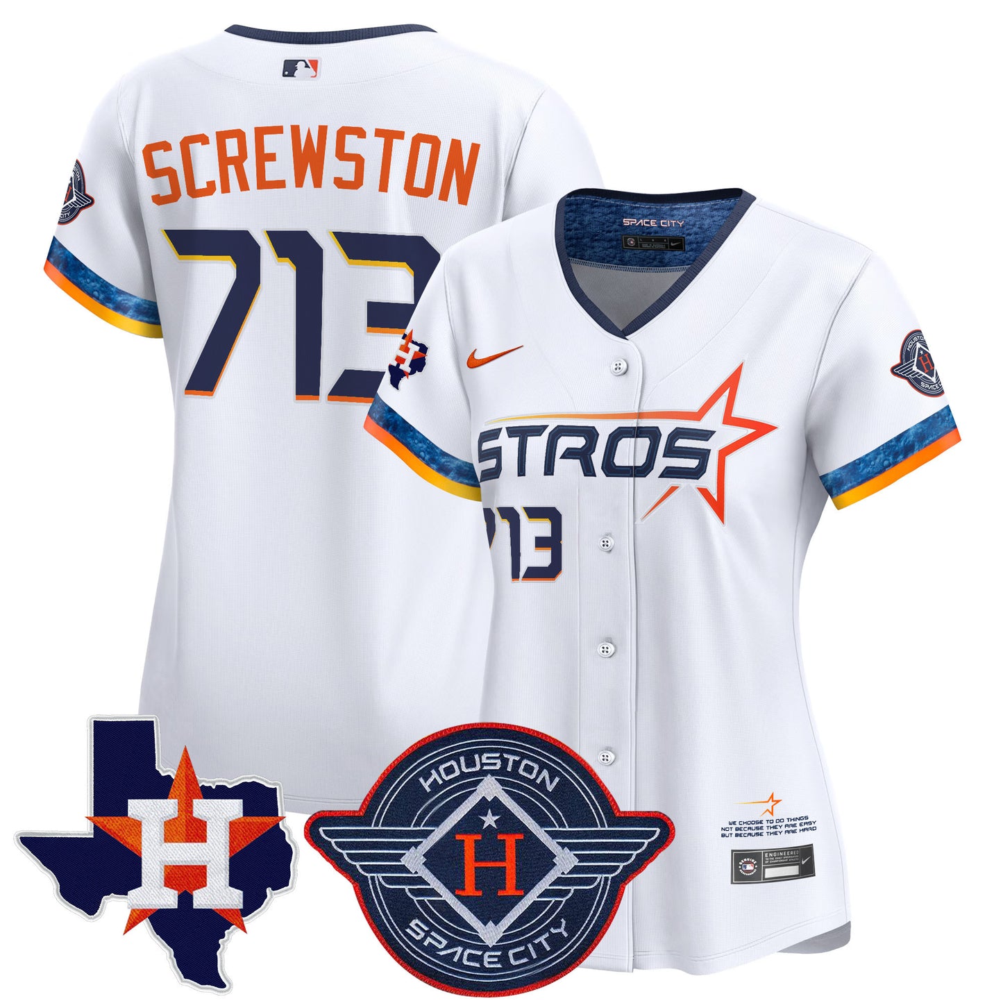 Women's Houston Astros 2025 City Connect Texas Patch Vapor Premier Limited Jersey - All Stitched