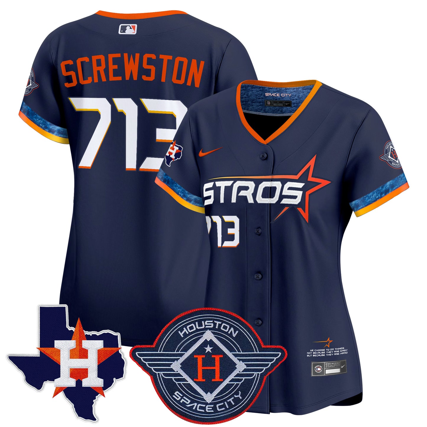 Women's Houston Astros 2025 City Connect Texas Patch Vapor Premier Limited Jersey - All Stitched