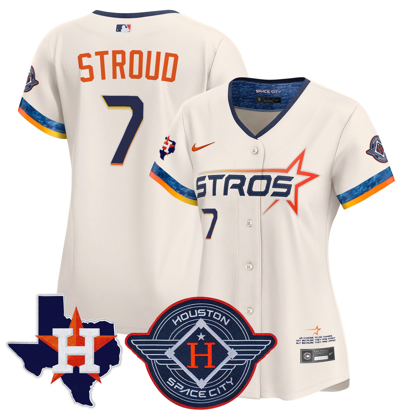 Women's Houston Astros 2025 City Connect Texas Patch Vapor Premier Limited Jersey - All Stitched