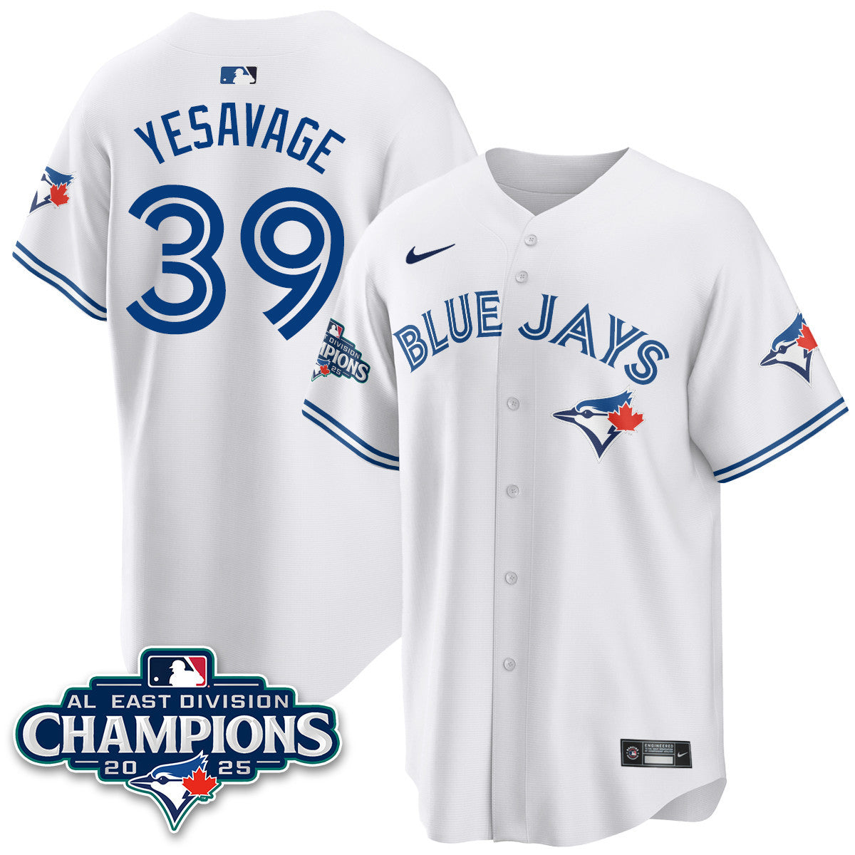 Toronto Blue Jays AL East Division Champions Jersey - All Stitched