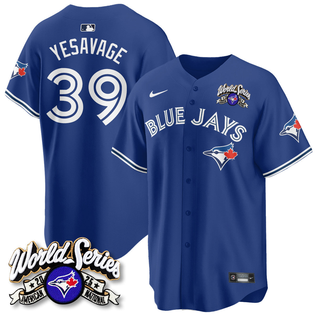 Toronto Blue Jays 2025 American League Champions Jersey - All Stitched