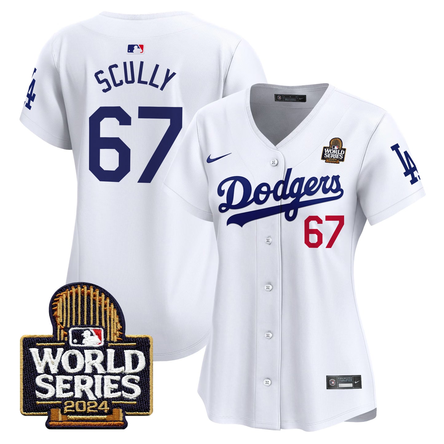 Women's Dodgers 2024 World Series Vapor Premier Limited Jersey V2 - All Stitched