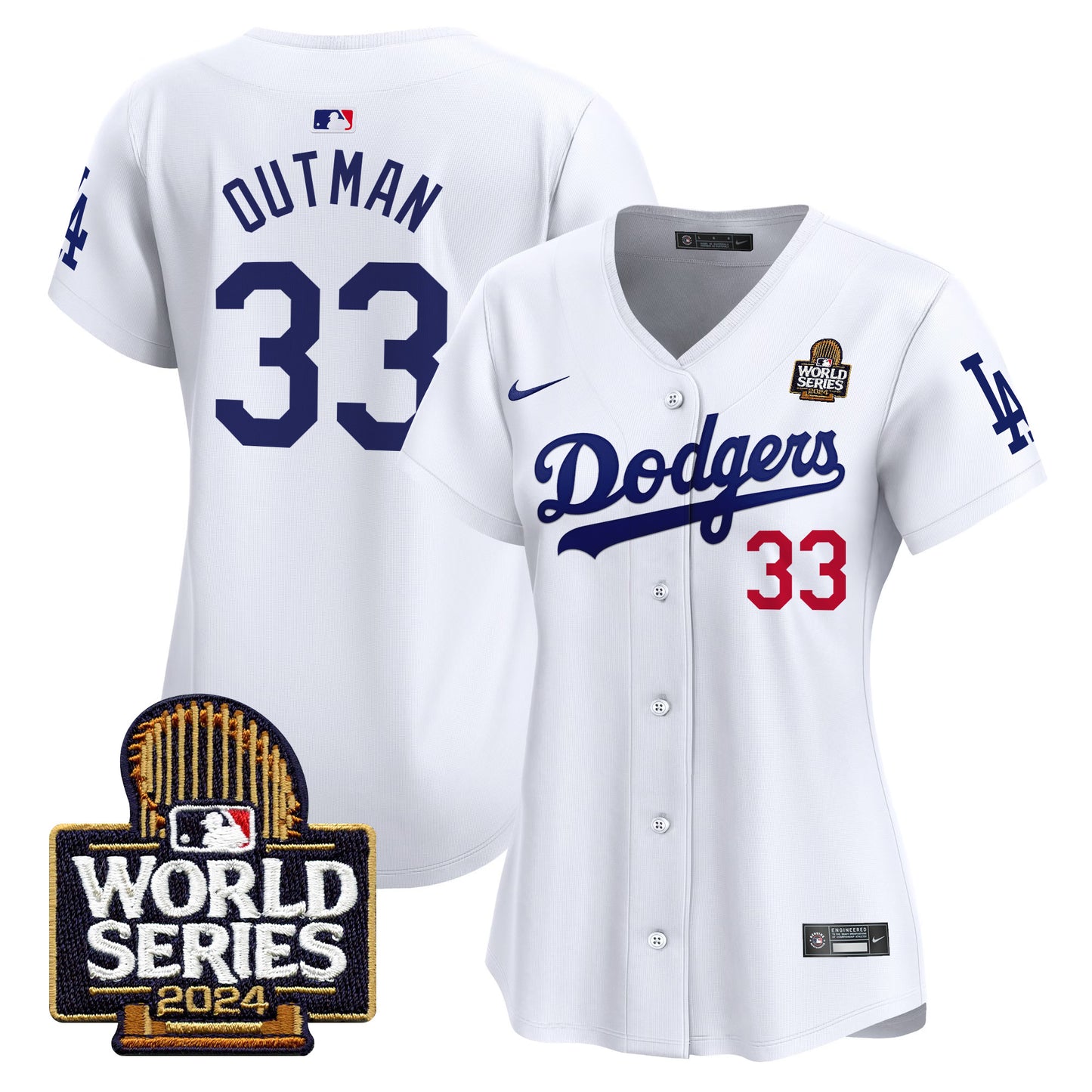 Women's Dodgers 2024 World Series Vapor Premier Limited Jersey V2 - All Stitched