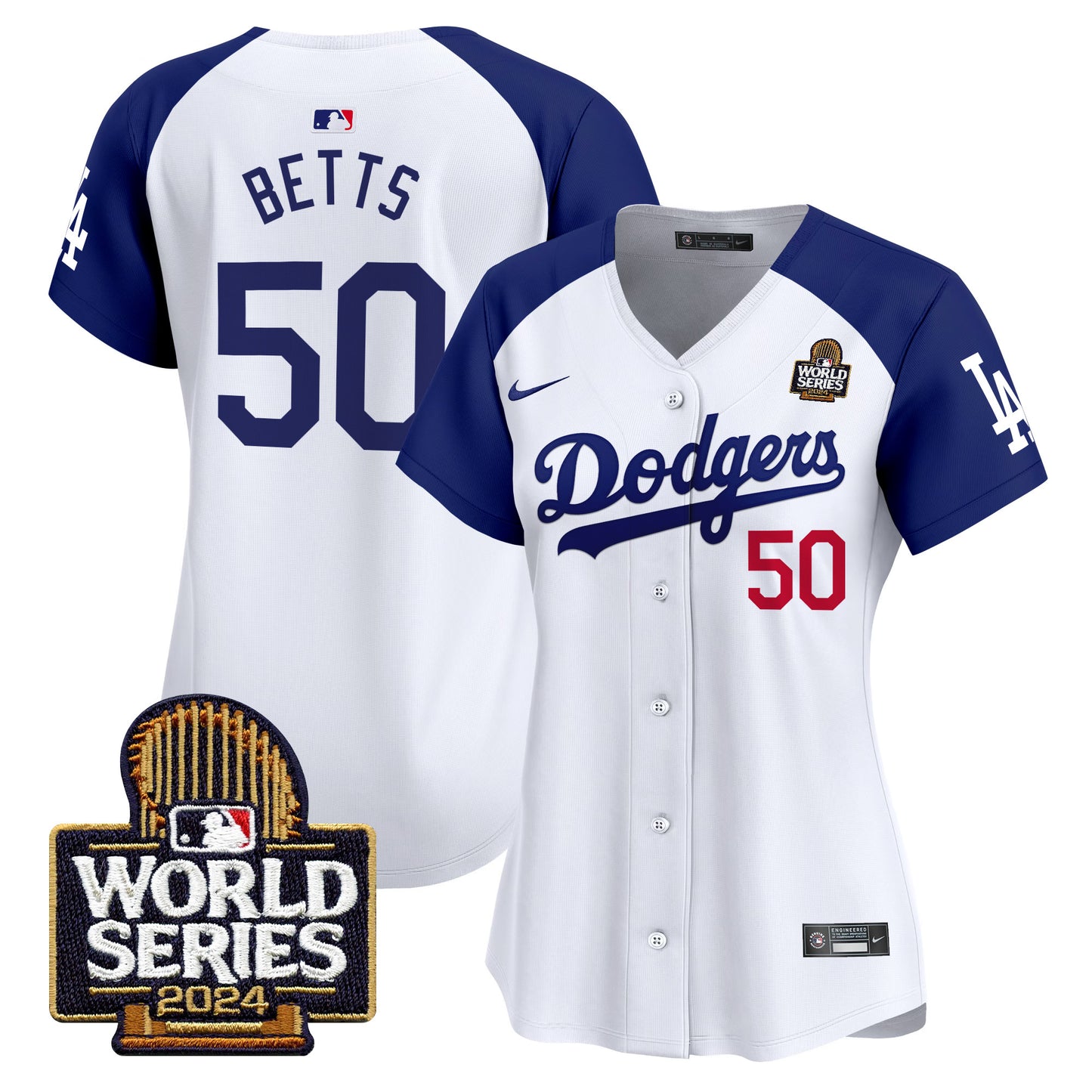 Women's Dodgers 2024 World Series Vapor Premier Limited Jersey V2 - All Stitched